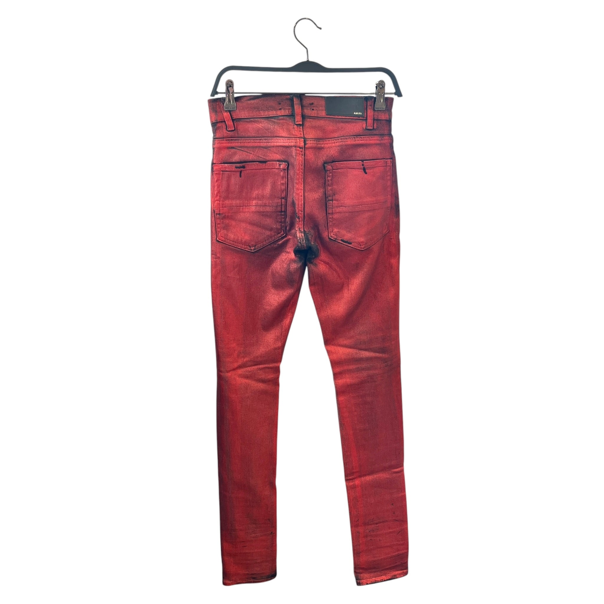 AMIRI/Skinny Pants/28/Cotton/RED/Distressed/METALLIC FOIL BROKEN JEANS view 2