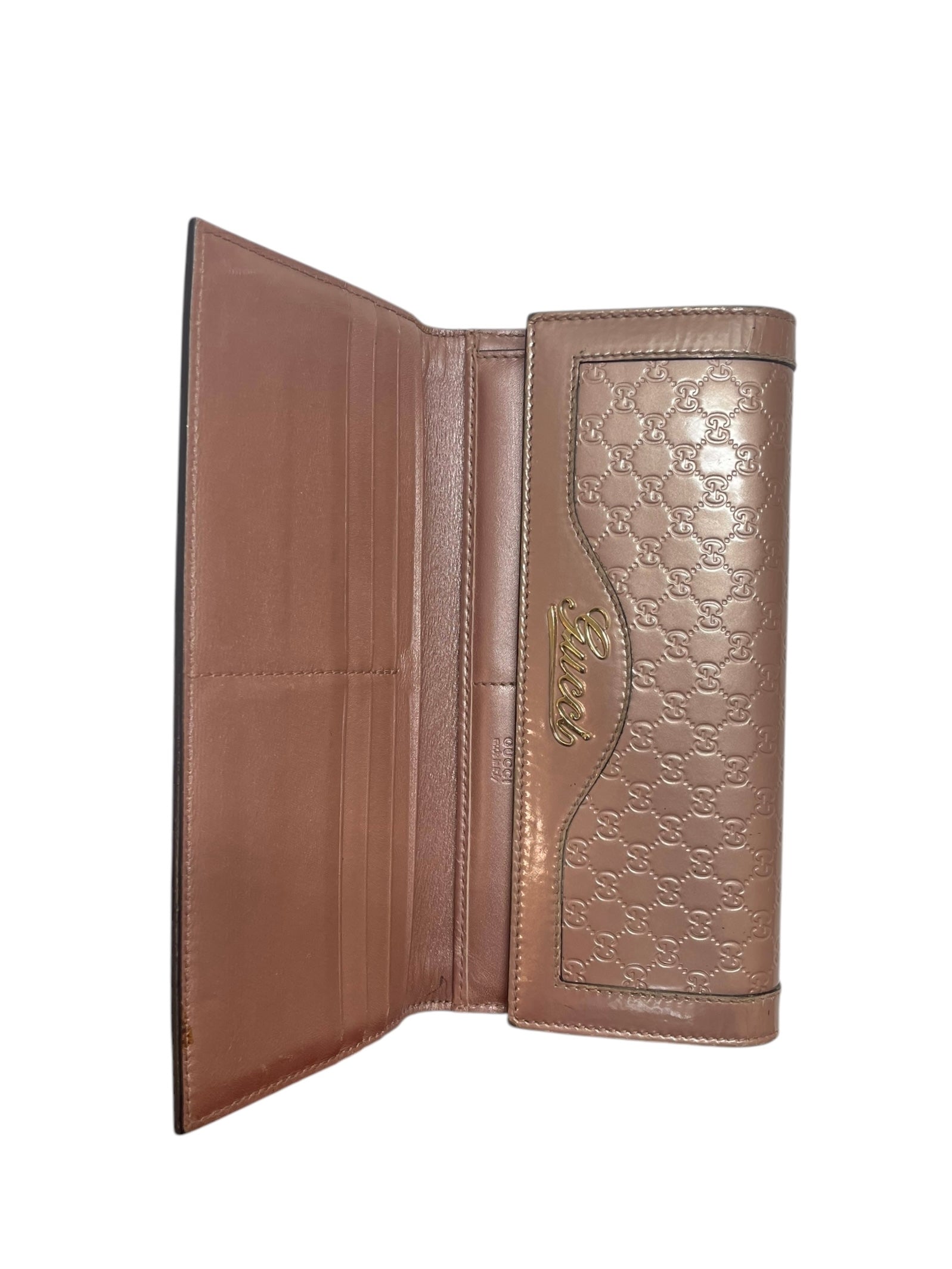 GUCCI/Trifold Wallet/All Over Print/Leather/PNK/metallc pink /gold hrdwr view 5