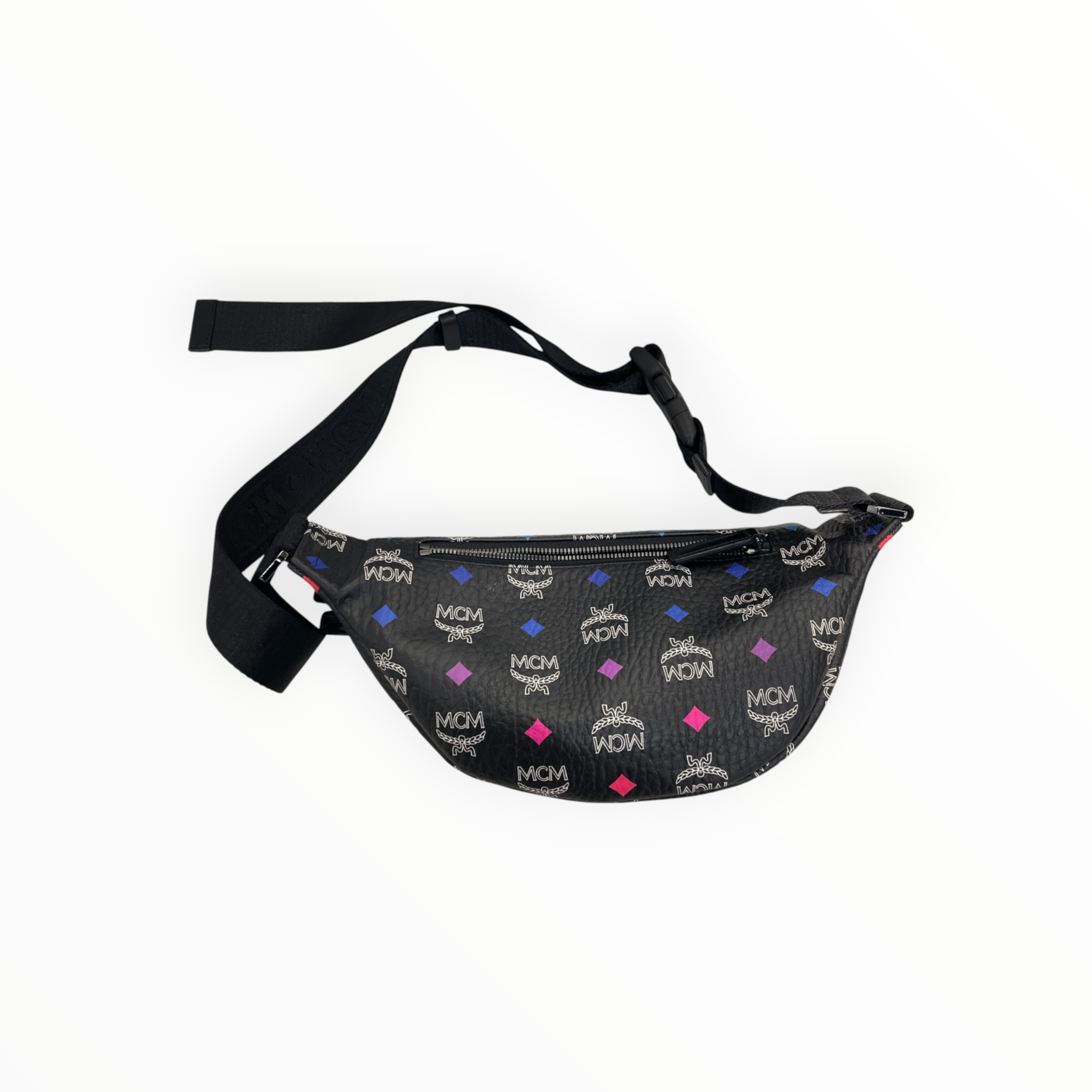 MCM/Fanny Pack/Monogram/Leather/BLK/vissetto dimond view 2