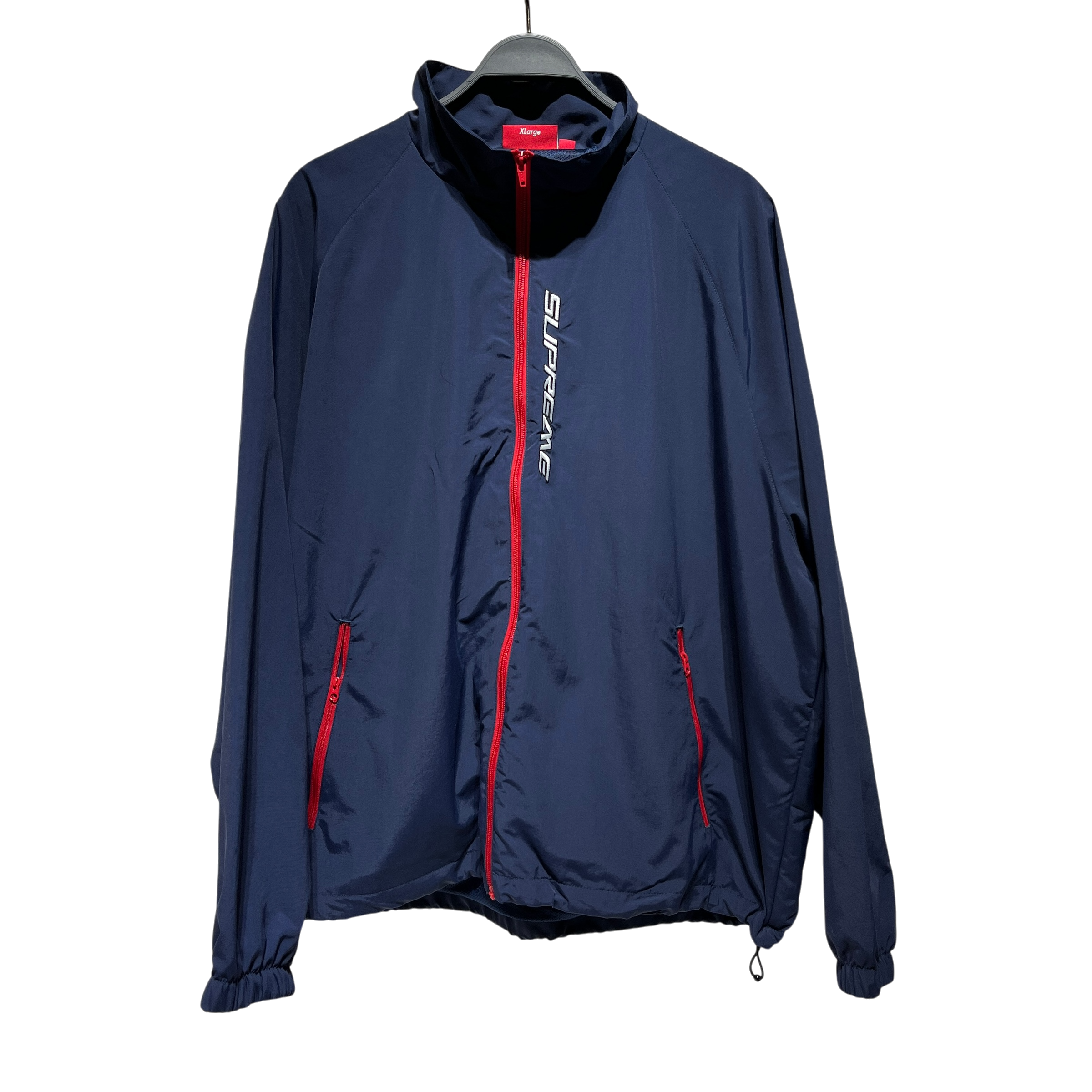 Supreme/Windbreaker/XL/Acrylic/NVY/RED ZIPPER / VERTICAL LOGO view 1