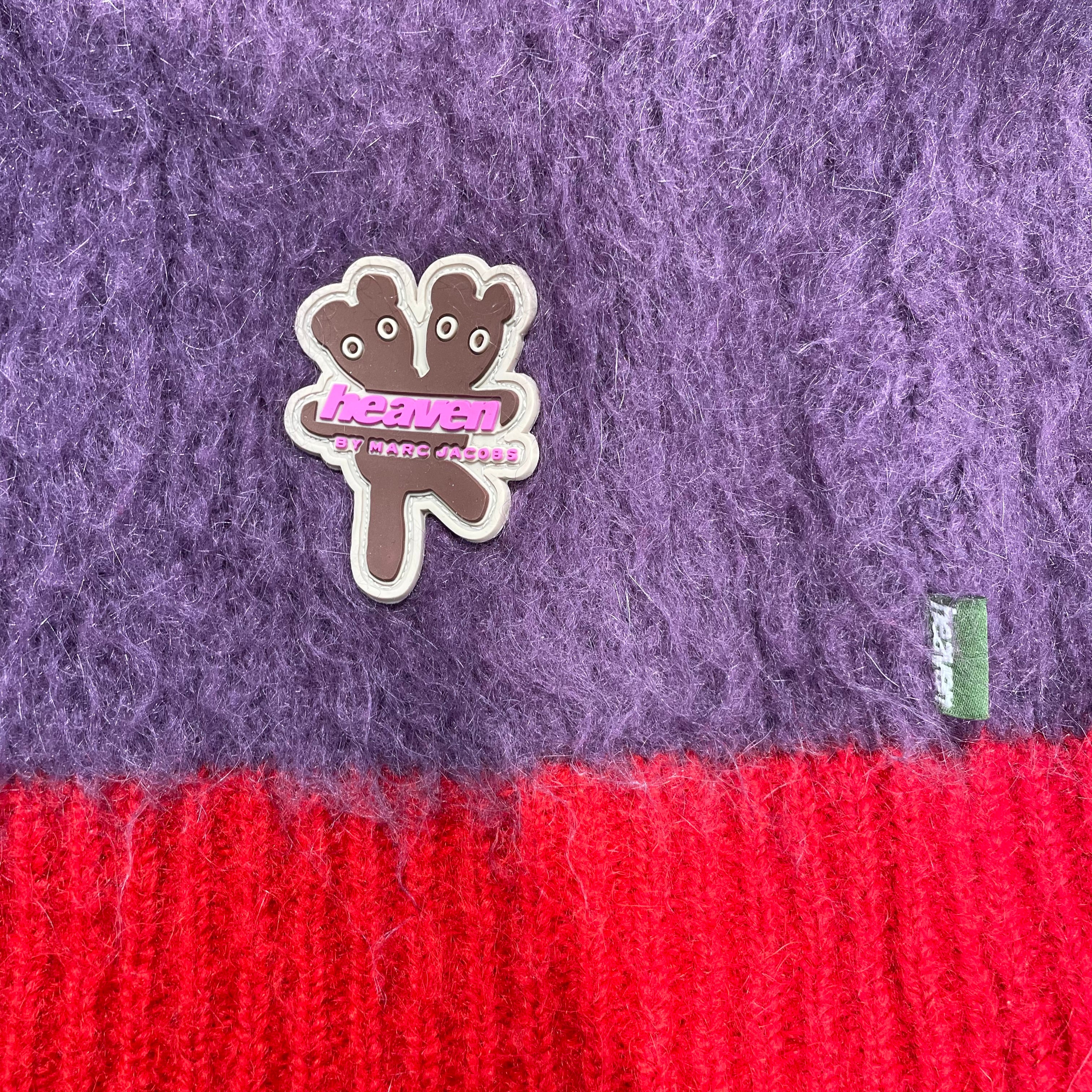 Heaven By Marc Jacobs/Sweater/L/Mohair/PPL/FLUFFY KNIT W/RED EDGES view 4