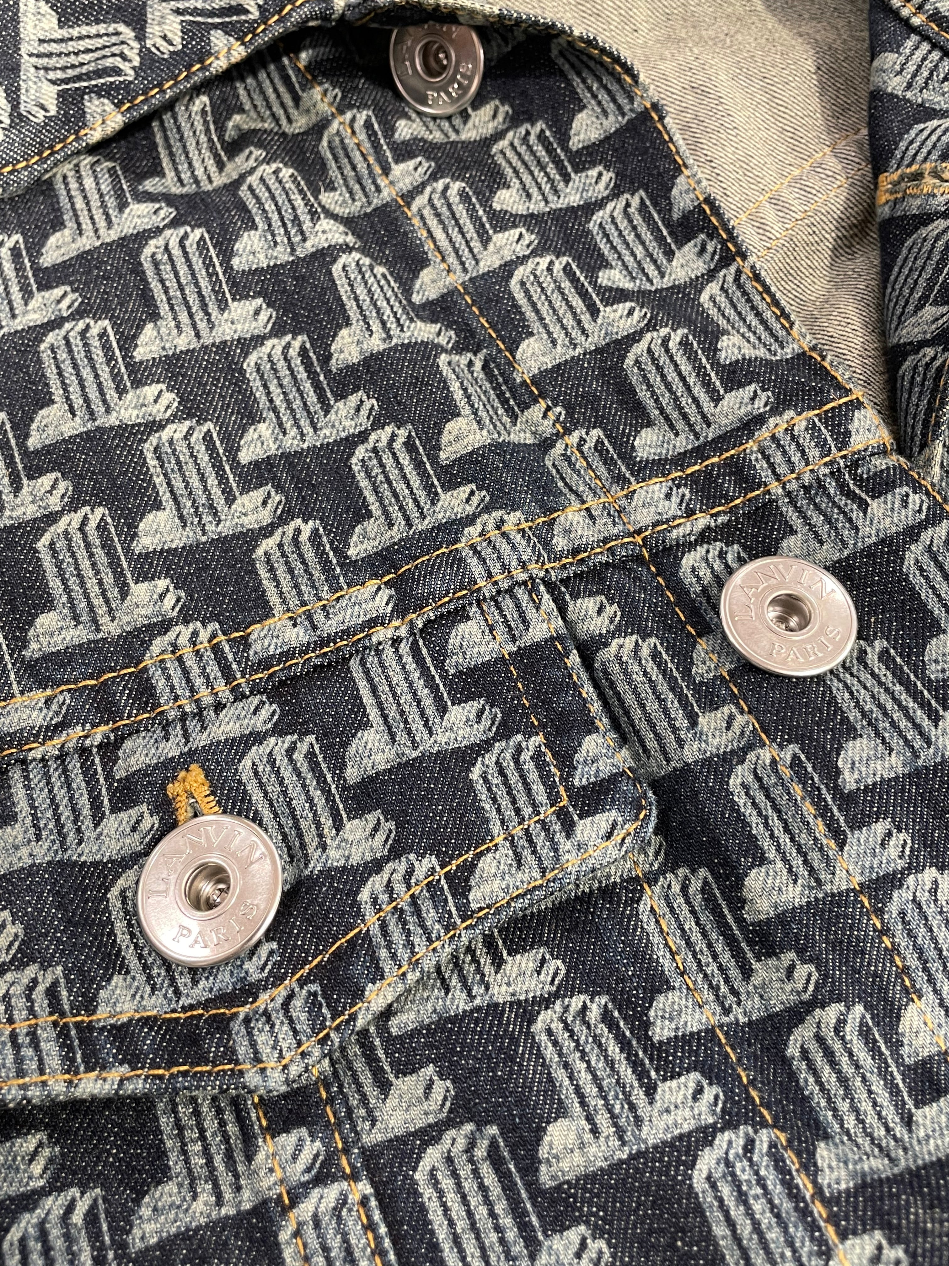 LANVIN/Denim Jkt/46/Denim/NVY/All Over Print/ALL OVER LOGO view 4
