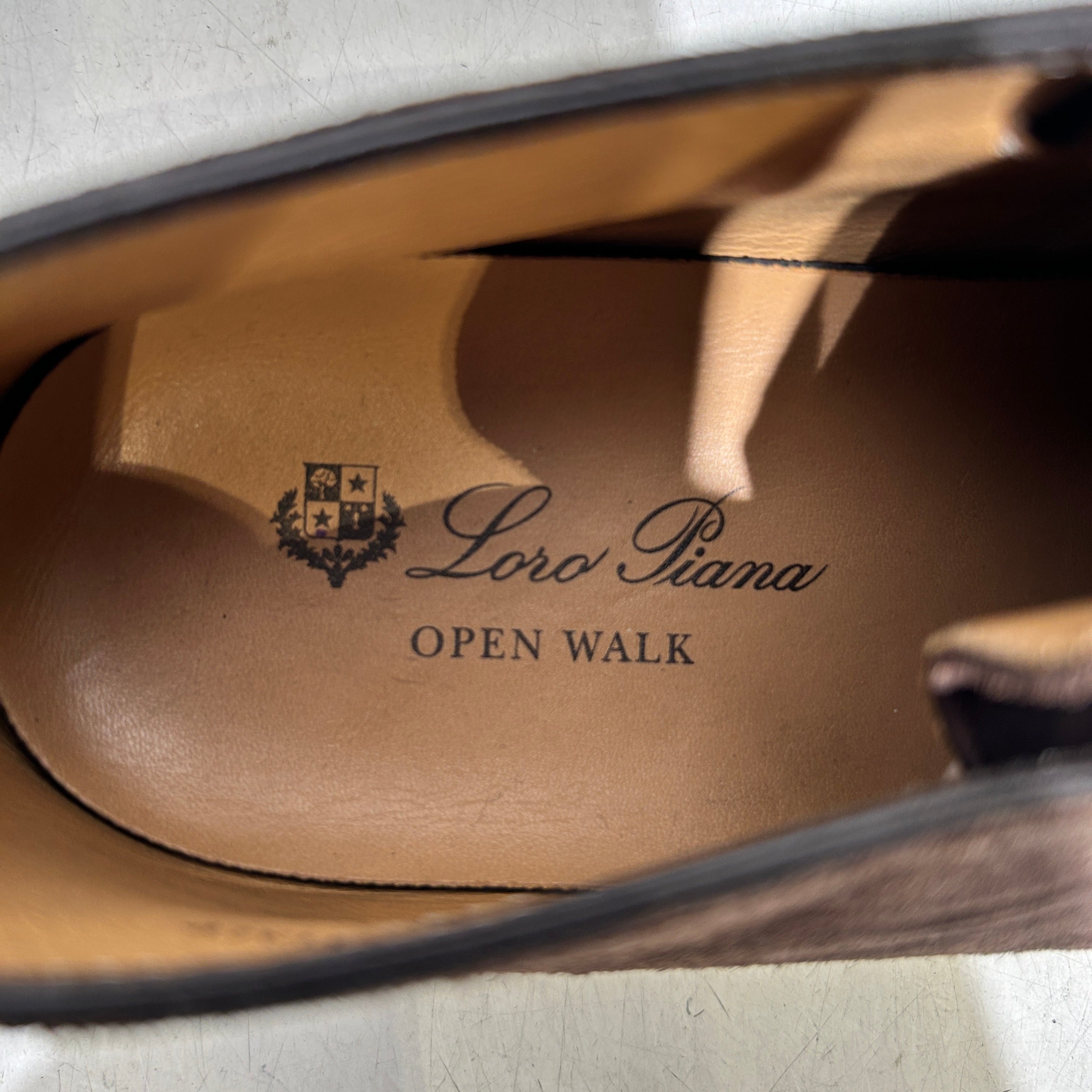 Loro Piana/Dress Shoes/EU 42/Suede/BRW/open walk view 3