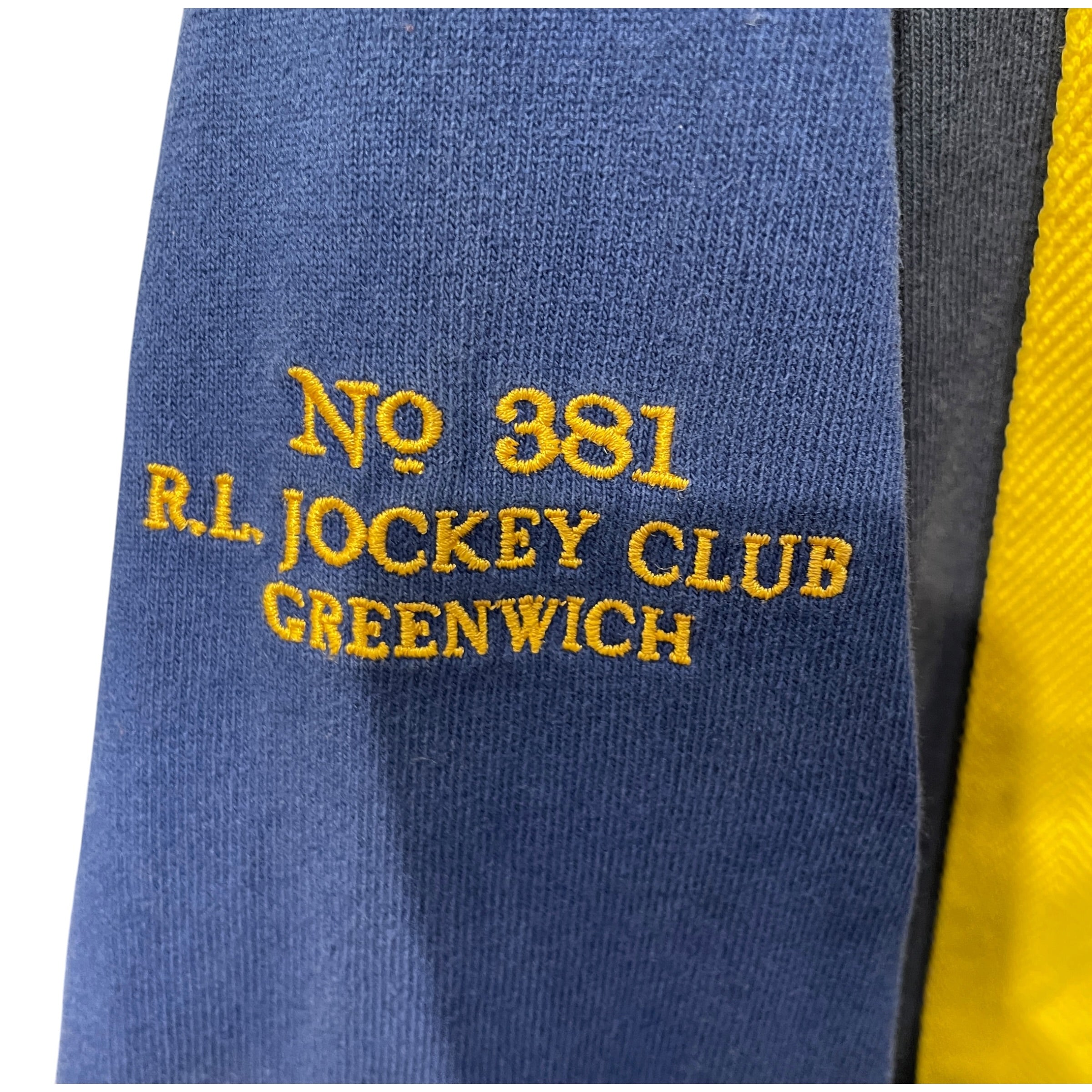 POLO RALPH LAUREN/Polo Shirt/L/Cotton/NVY/Stripe/YLW STRIPE RUGBY LONG SLEEVE view 5