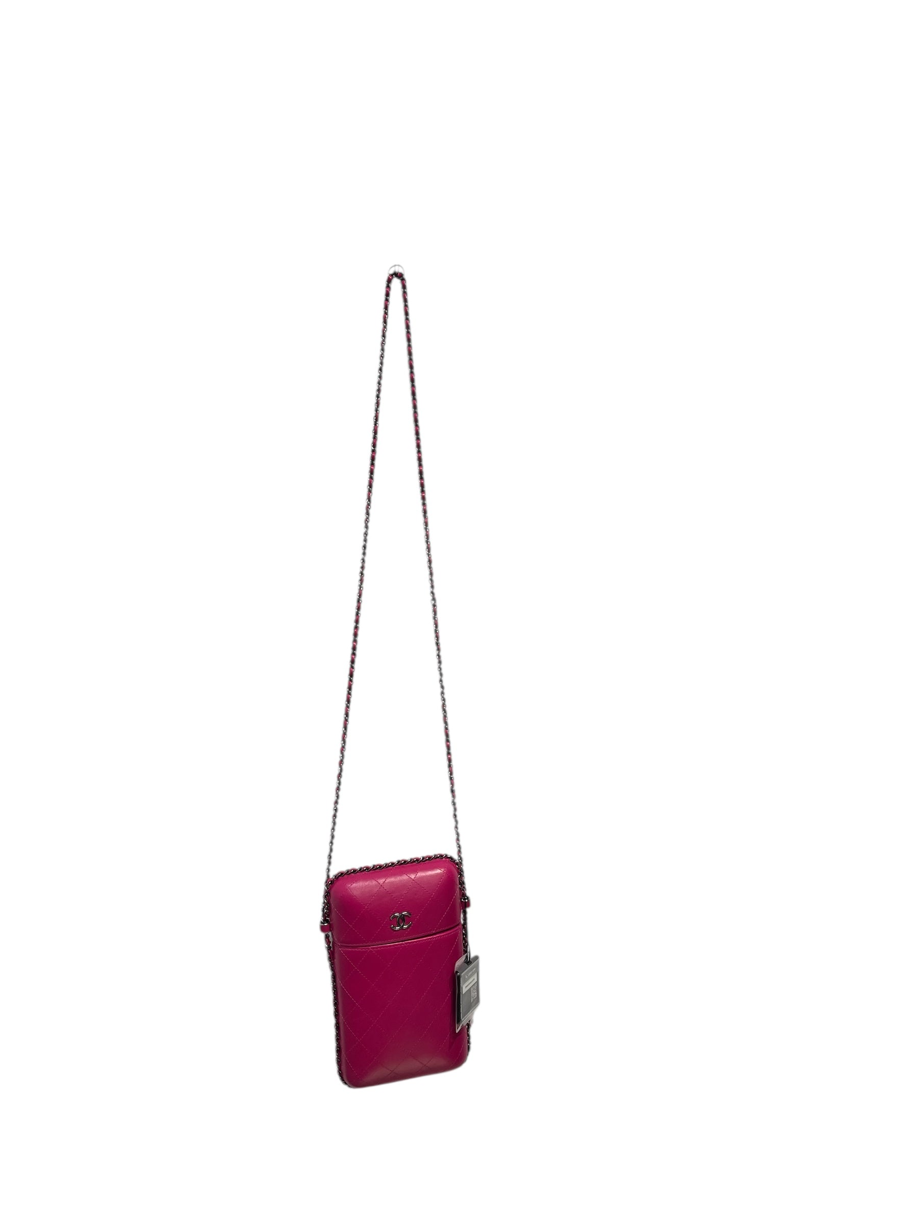 CHANEL/Bag/Leather/PPL/FUSCHIA PHONE BOX view 1