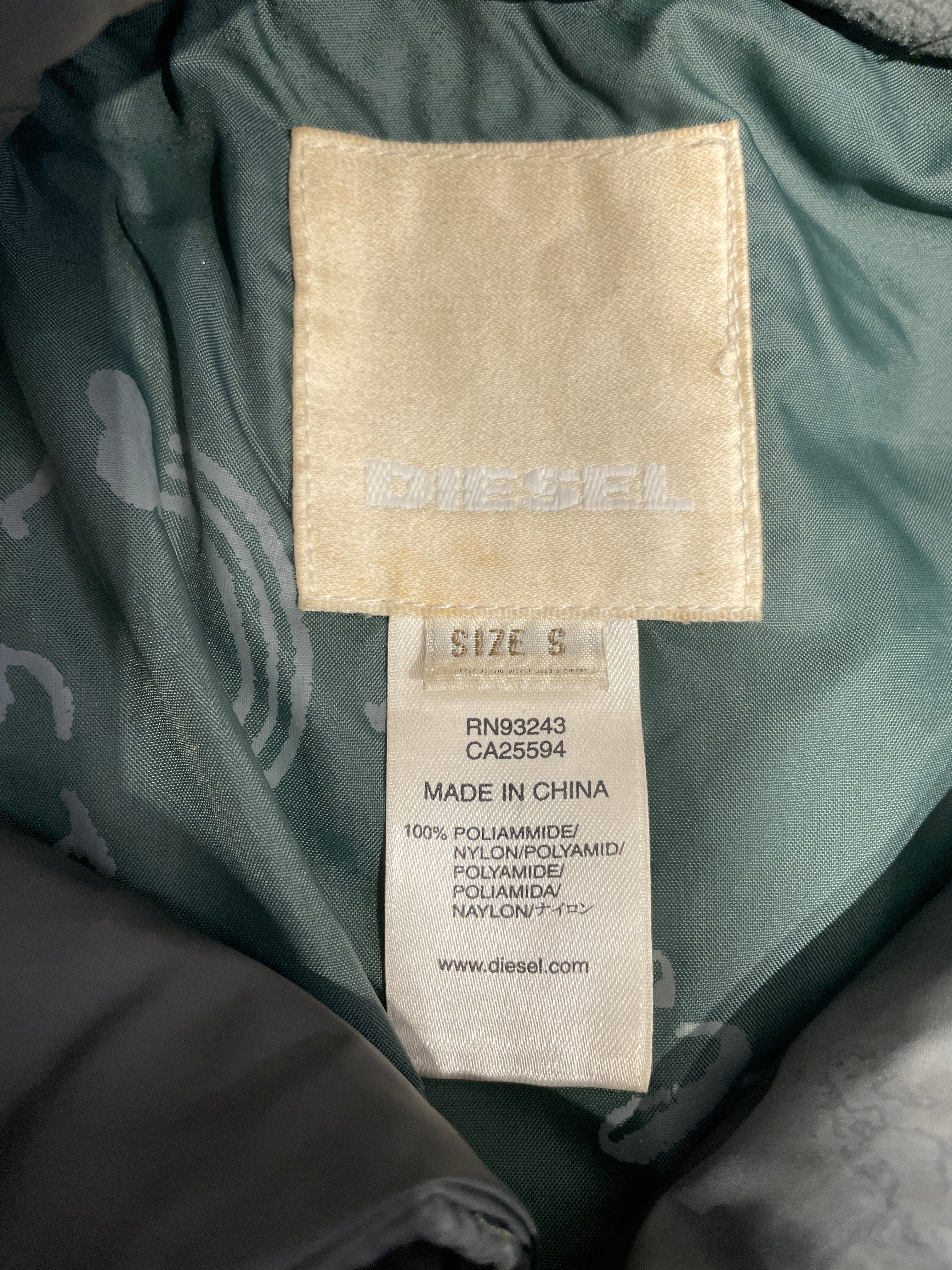DIESEL/Puffer Jkt/S/Nylon/KHK/Cropped view 3