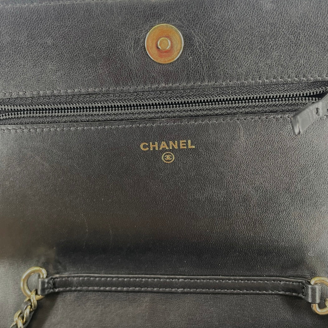 CHANEL/Cross Body Bag/Leather/BLK/25978324/GOLD HARDWARE view 7