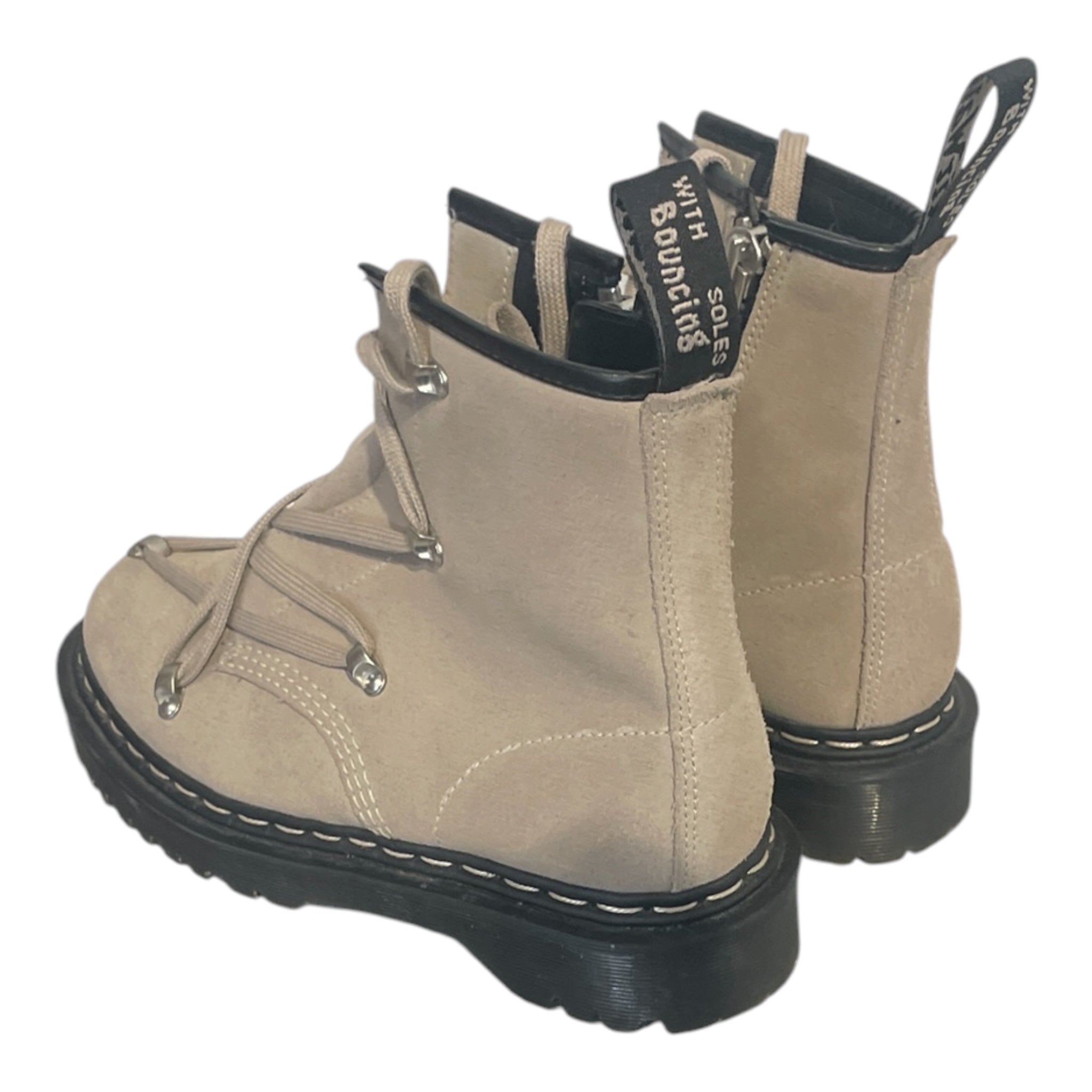 Rick Owens/Dr.Martens/Lace Up Boots/US 9/Suede/GRY/WHITE LACES view 1