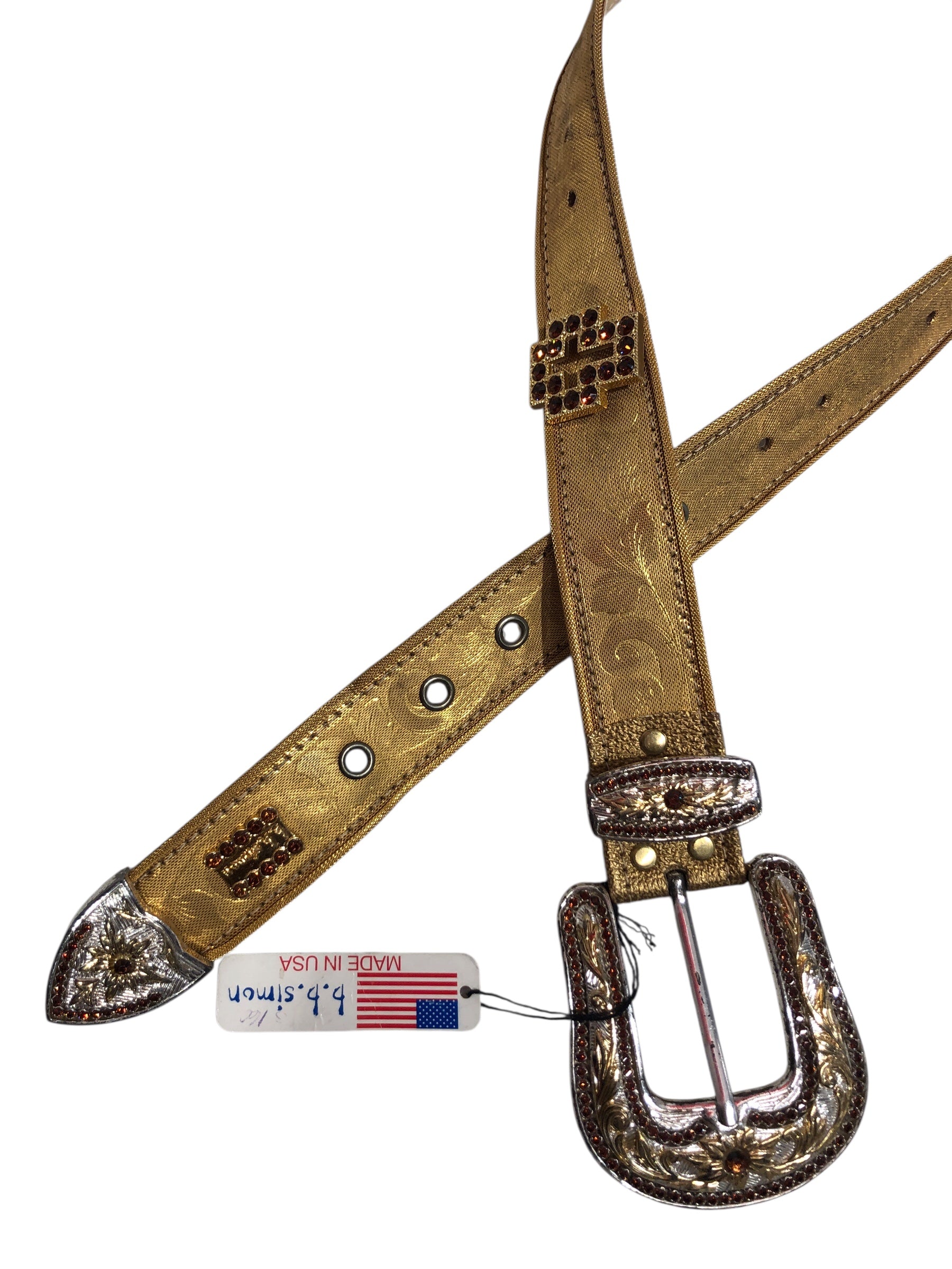 b.b.simon/Belt/Paisley/GLD/western style CROSS view 2