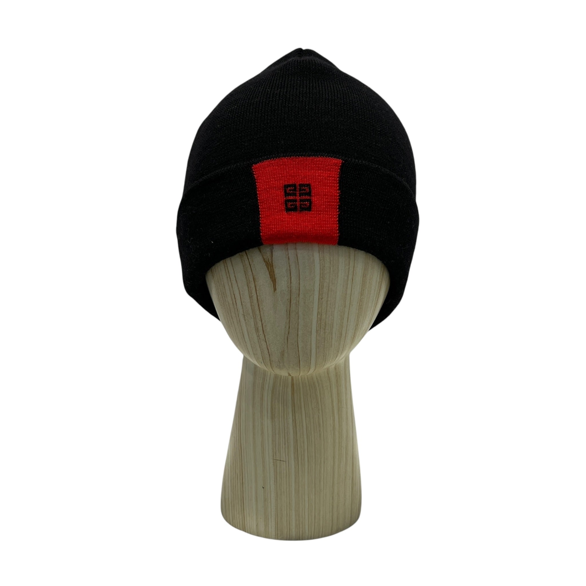 GIVENCHY/Beanie/Wool/BLK/M's/RED ON BLACK GIVENCHY LOGO view 1
