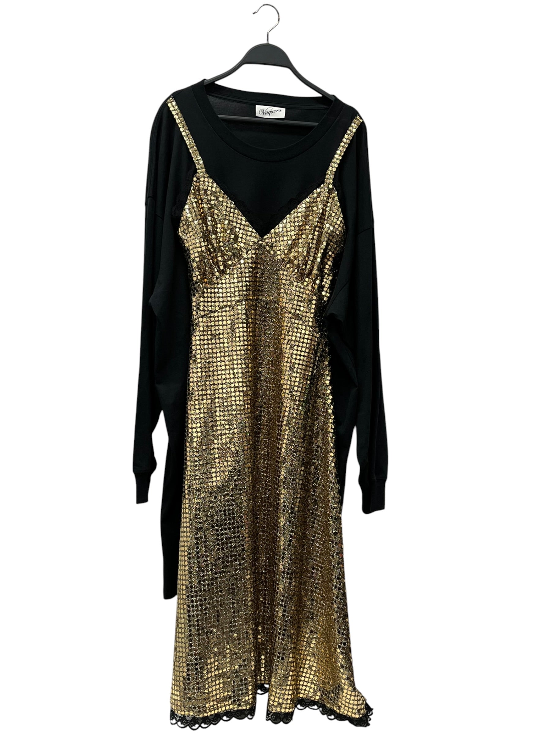 Vaquera/Dress/M/Polyester/BLK/Gold Sequin Dress view 1