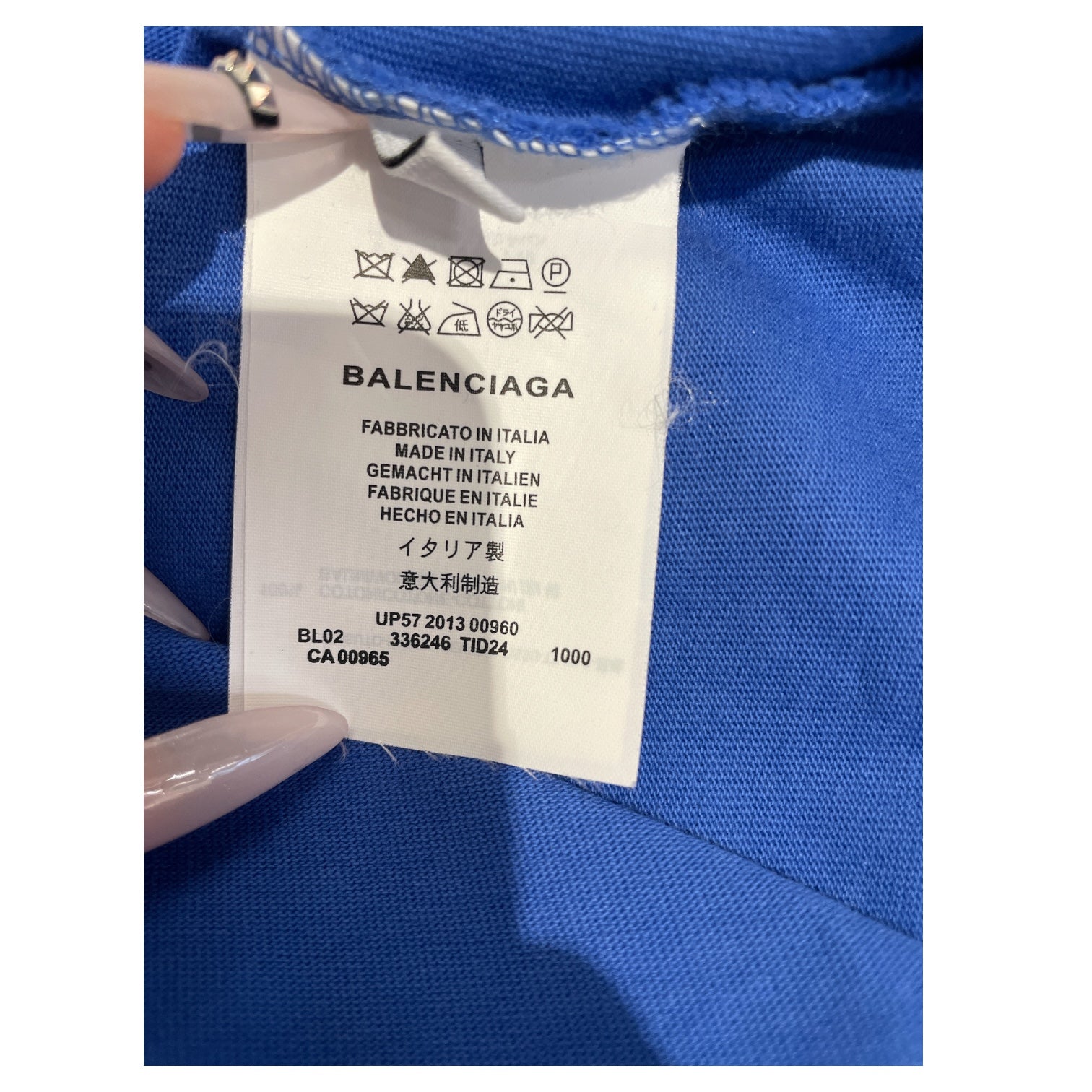 BALENCIAGA/T-Shirt/M/Cotton/BLU/ view 4