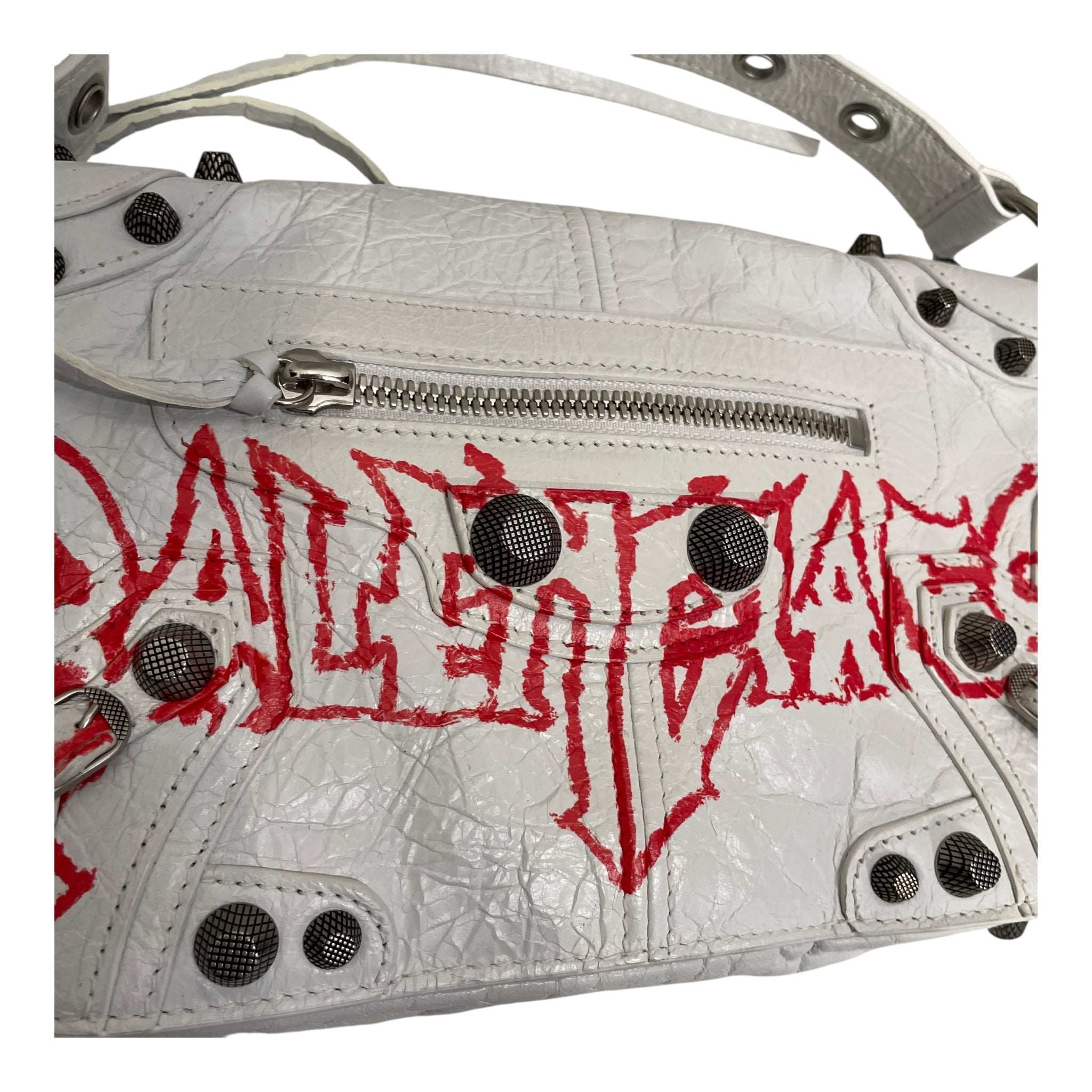 BALENCIAGA/Cross Body Bag/Leather/WHT/LE CAGOLE FLAP SHOULDER BAG view 5