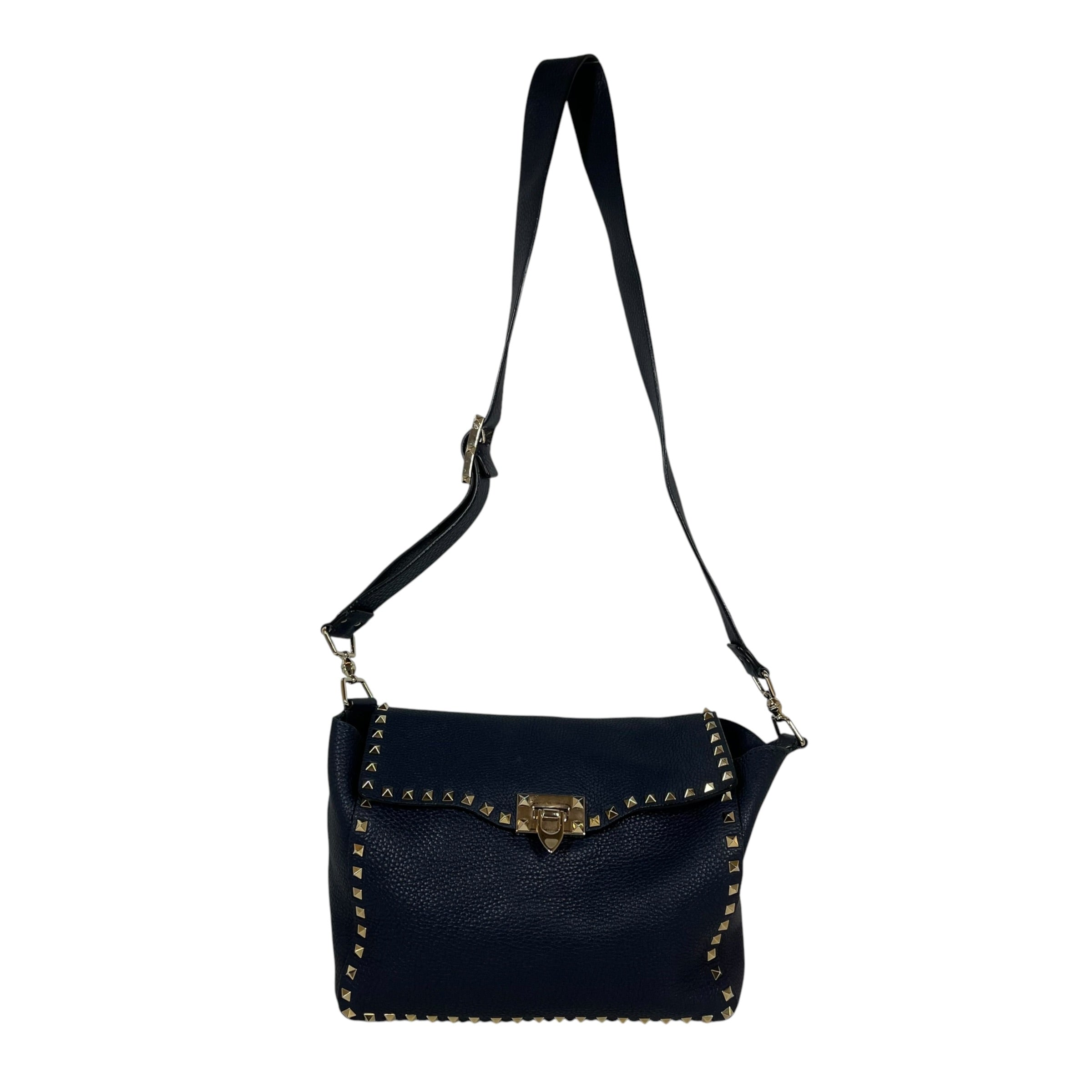 VALENTINO GARAVANI/Cross Body Bag/Leather/NVY/Rockstud Crossbody Bag view 1