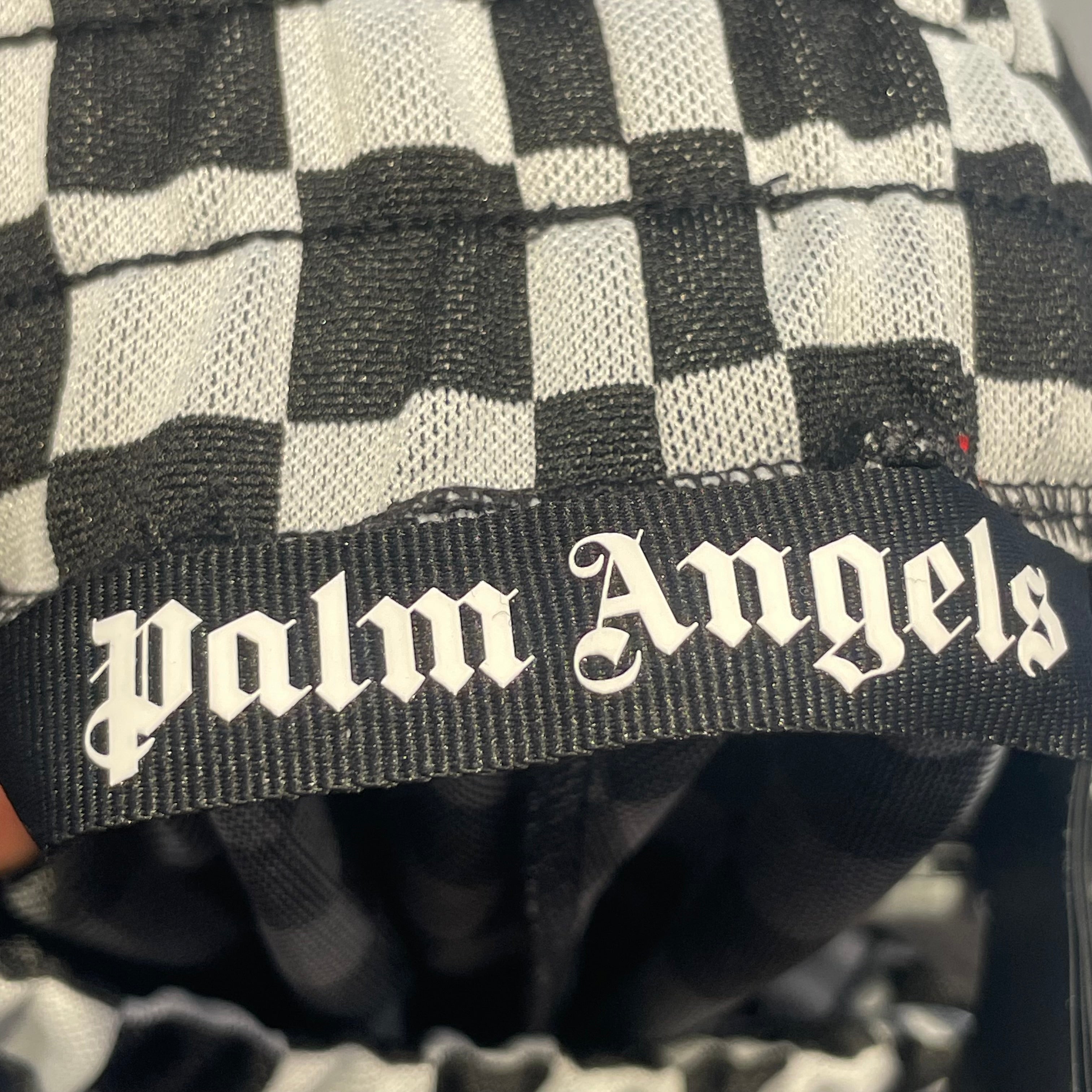 Palm Angels/Pants/XS/Polyester/WHT/Plaid/checkered/red logo view 4