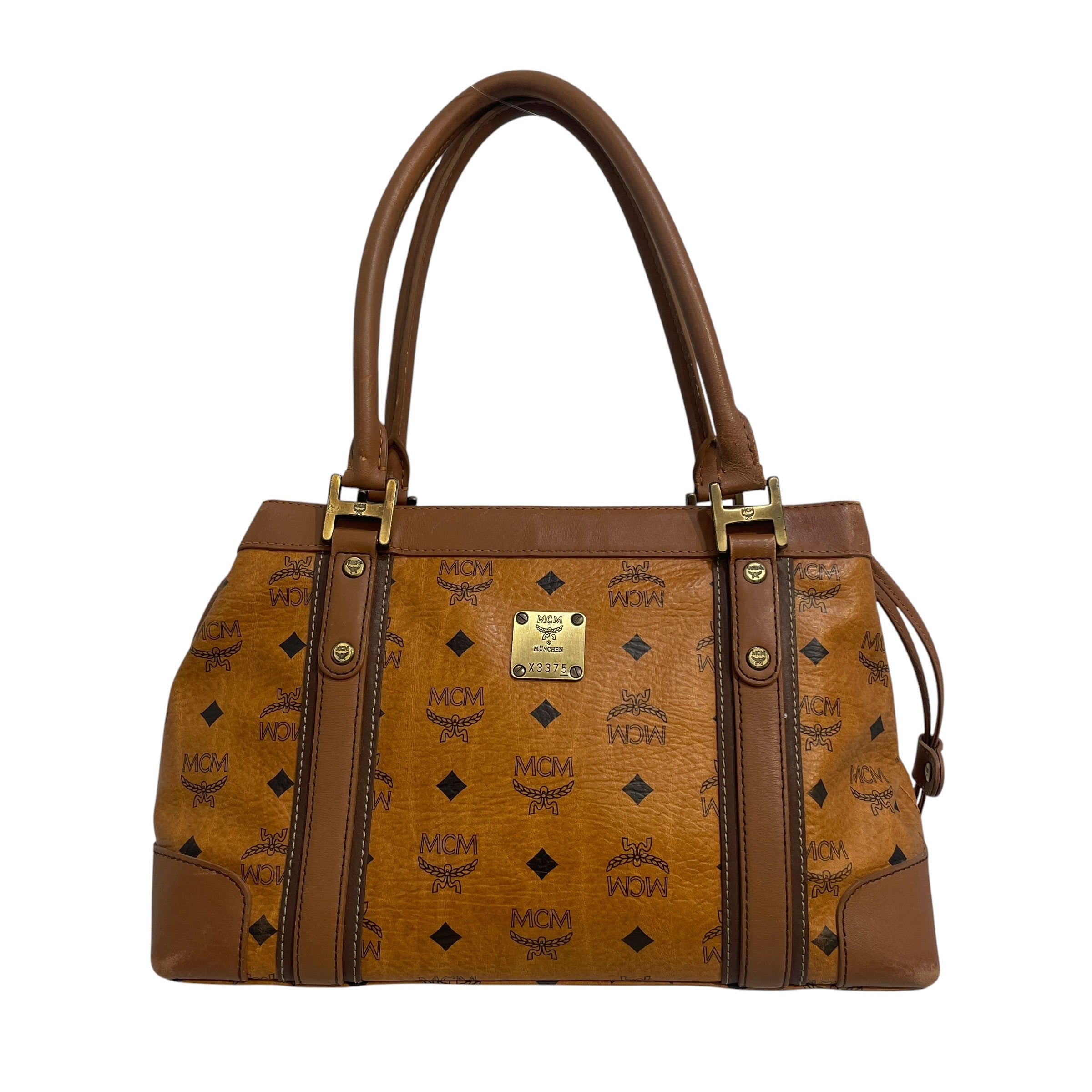 MCM/Hand Bag/Monogram/Leather/CML/Cognac Drawstring view 1