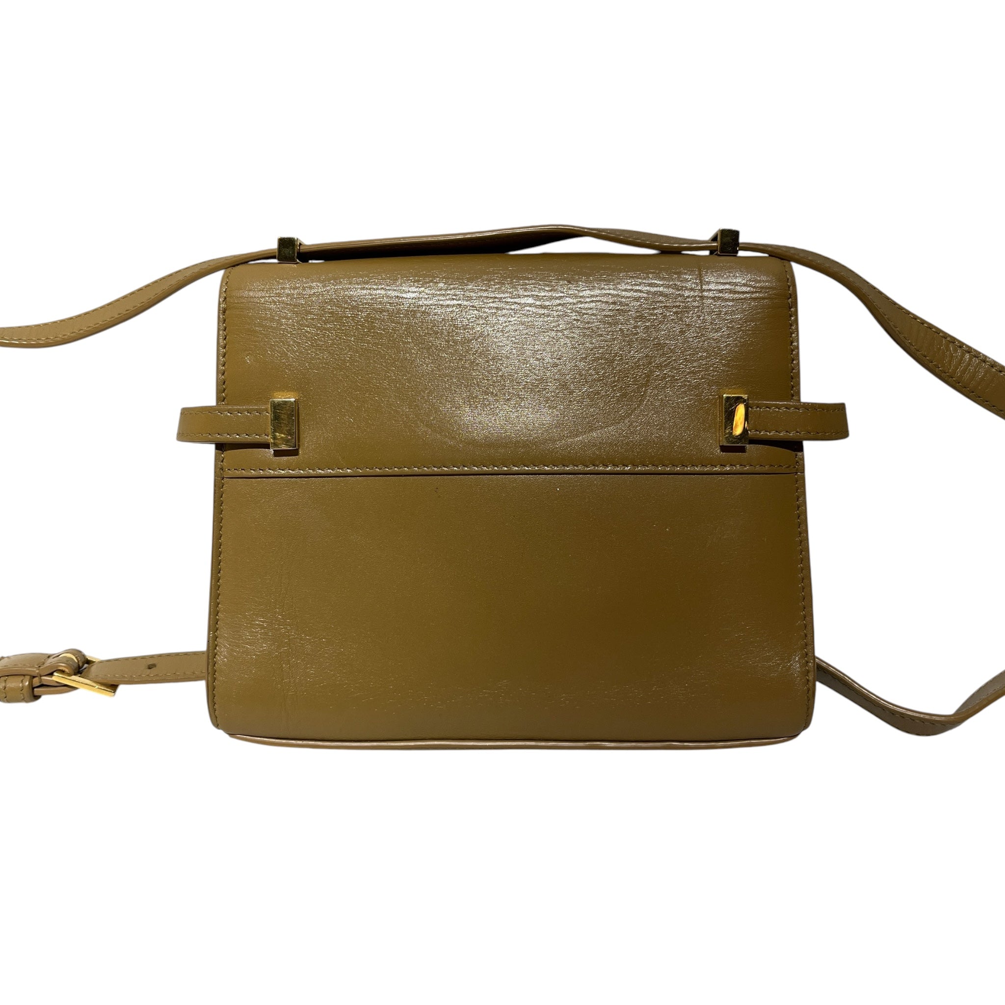 SAINT LAURENT/Cross Body Bag/Leather/CML/gold clasp closure view 2