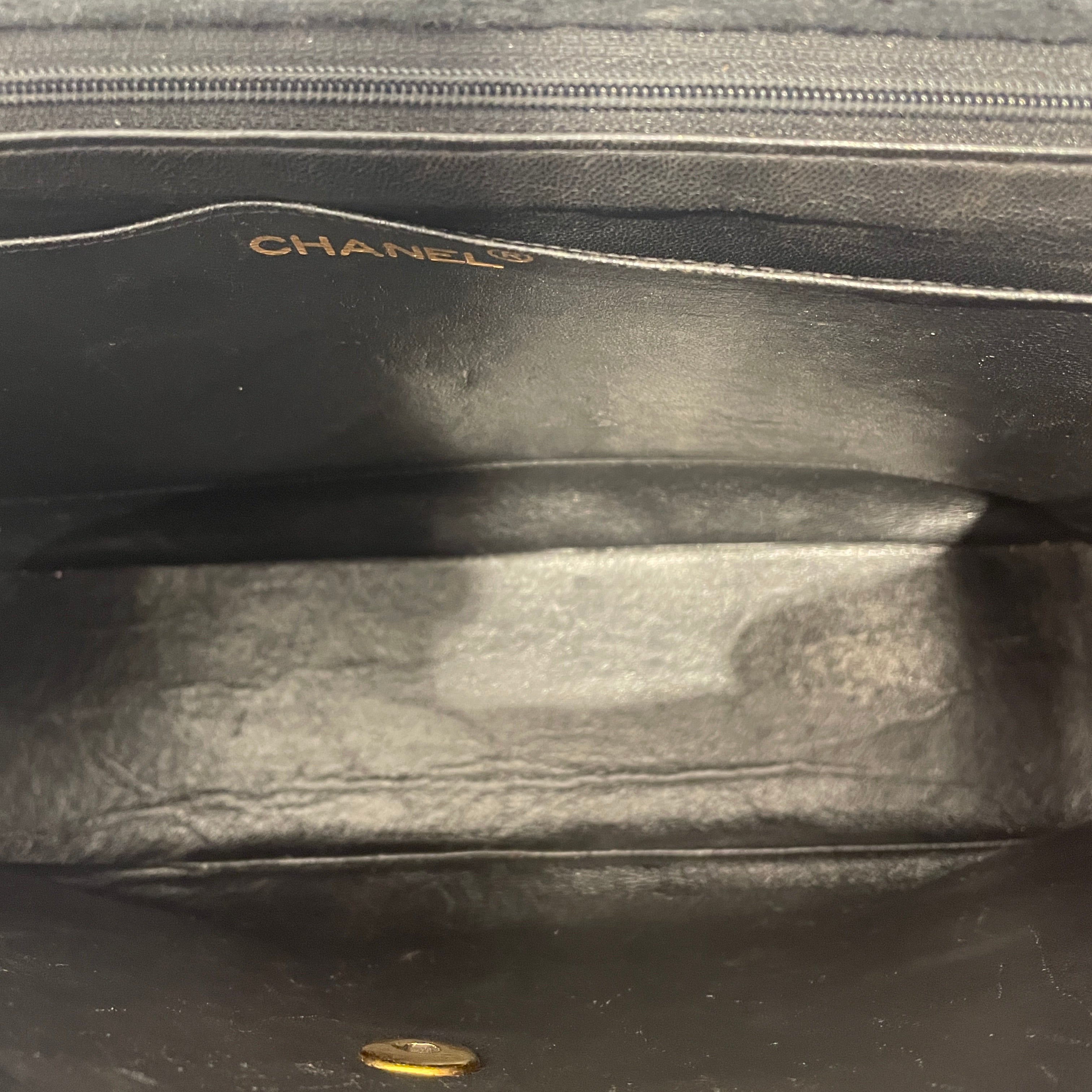 CHANEL/Cross Body Bag/Velour/BLK/vintage whip stitch view 5