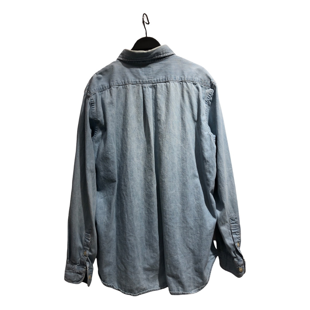 orslow/LS Shirt/5/Cotton/IDG/light blue thin denim buttonup view 2