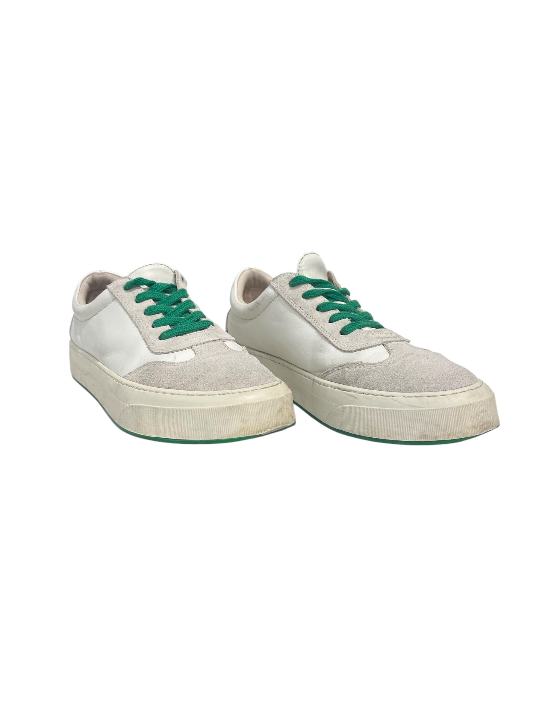 THE ROW/Low-Sneakers/EU 39/Leather/CRM/GREEN SOLE & LACES view 1