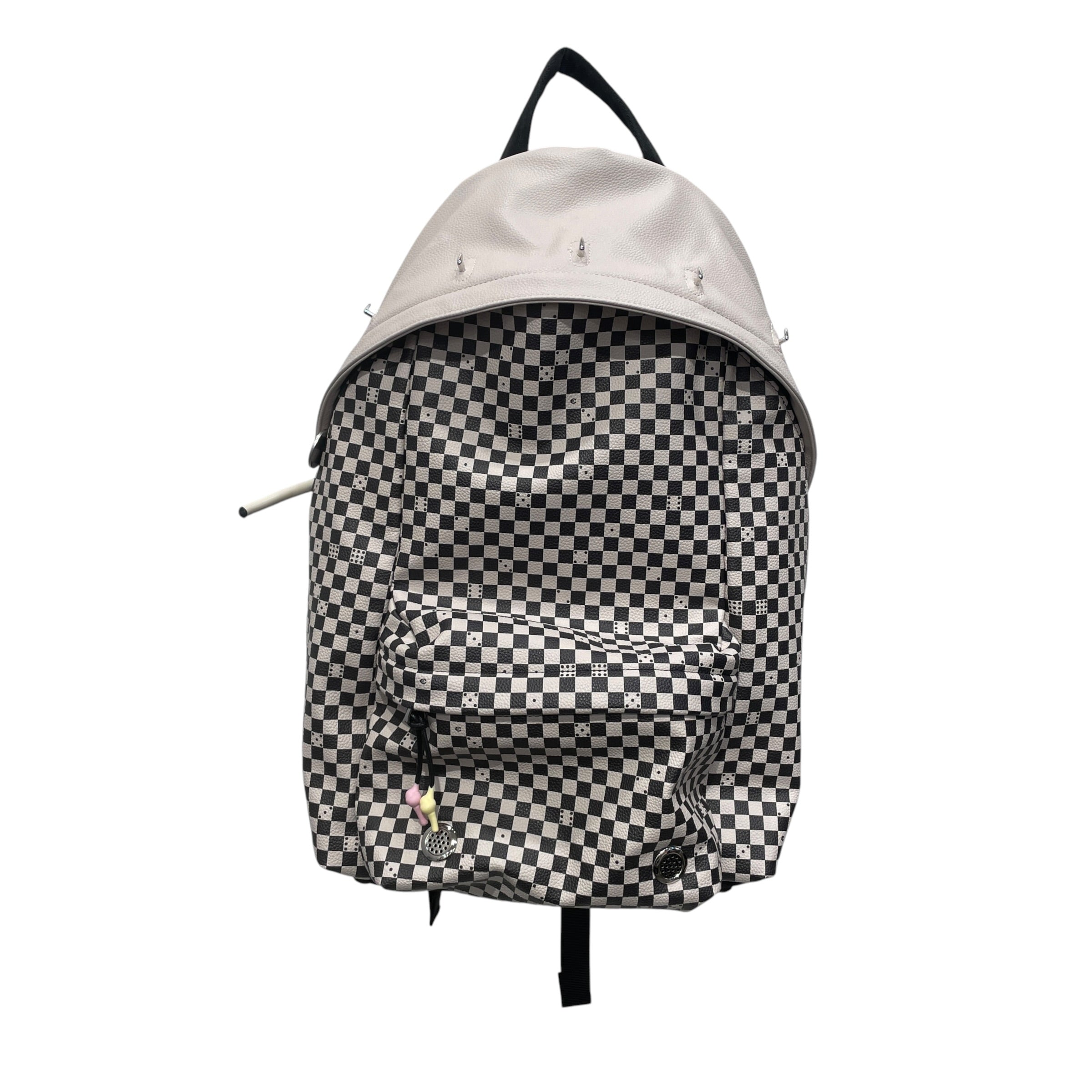 1199/Backpack/All Over Print/Leather/WHT/CHECK CONNONEX1199 BACKPACK view 1