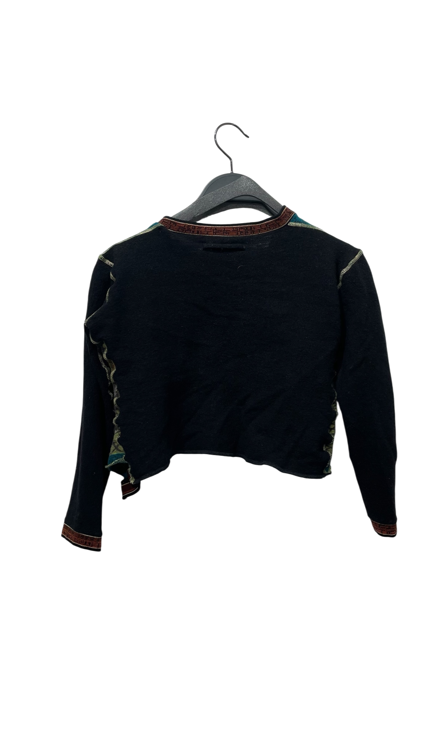Jean Paul Gaultier/Cardigan/S/All Over Print/Acrylic/BLK/FUZZI TAG view 2
