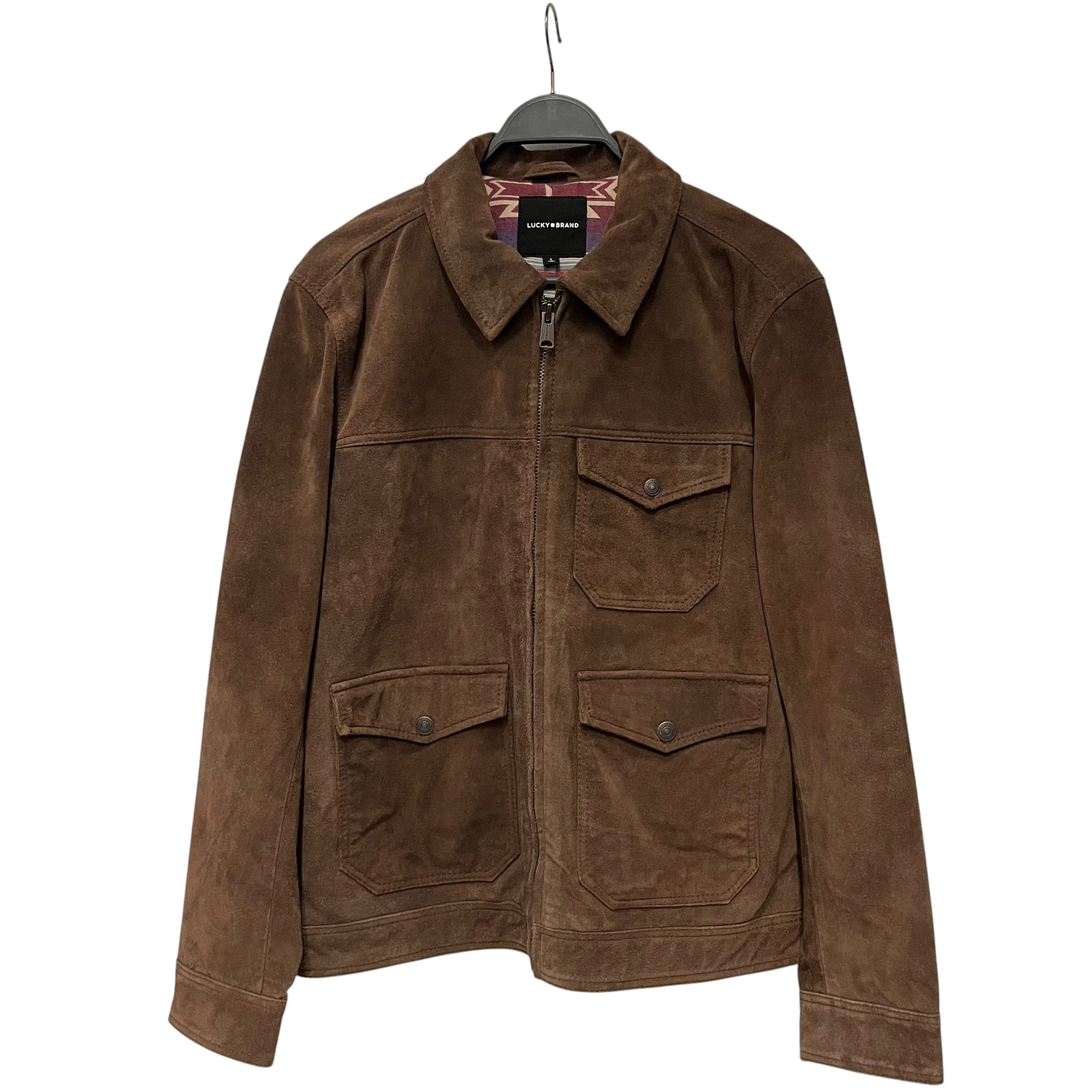 LUCKY BRAND/Leather Jkt/L/Suede/BRW/three pockets view 1