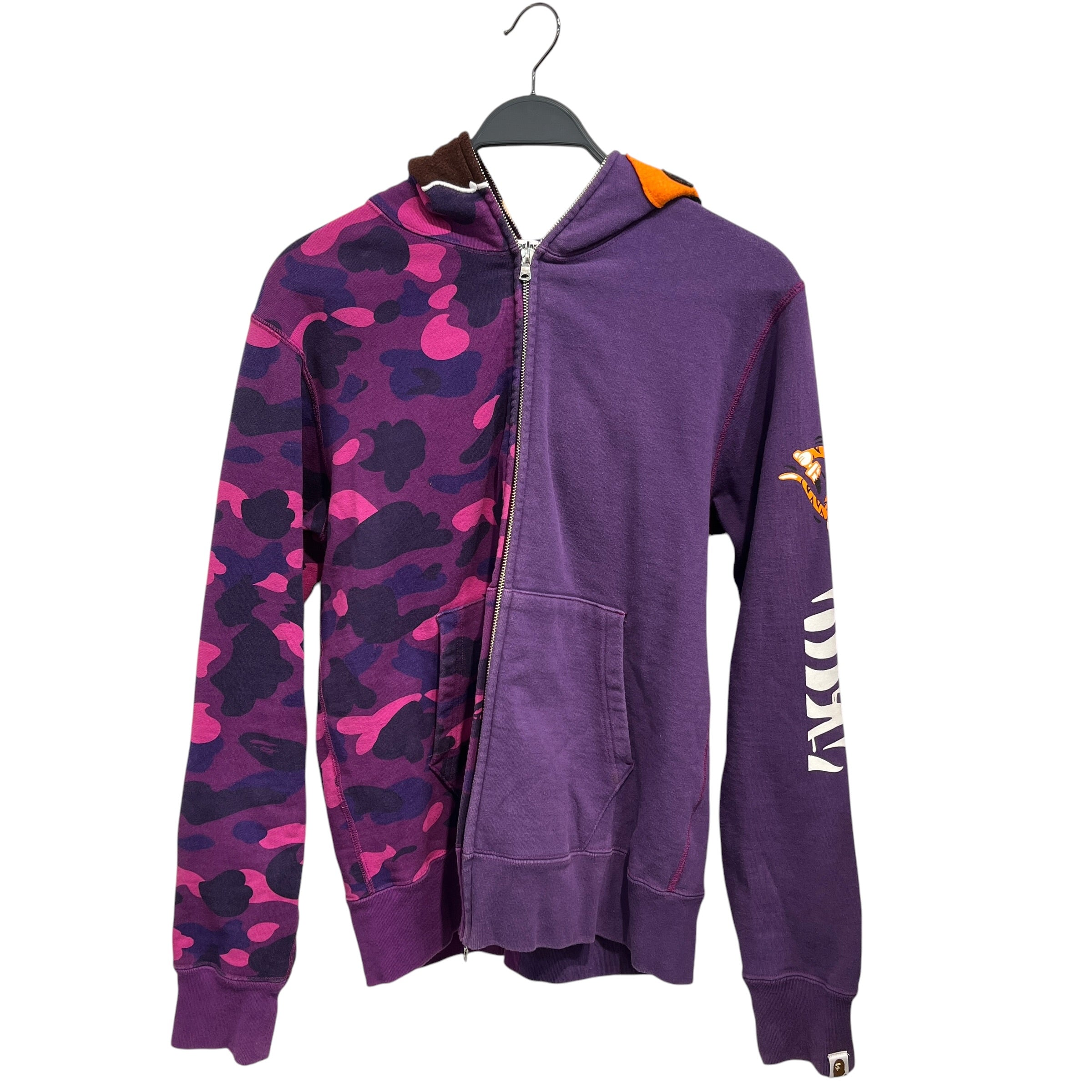 A BATHING APE/Hoodie/L/Border/Cotton/PPL/Split Face Tiger Ape view 1