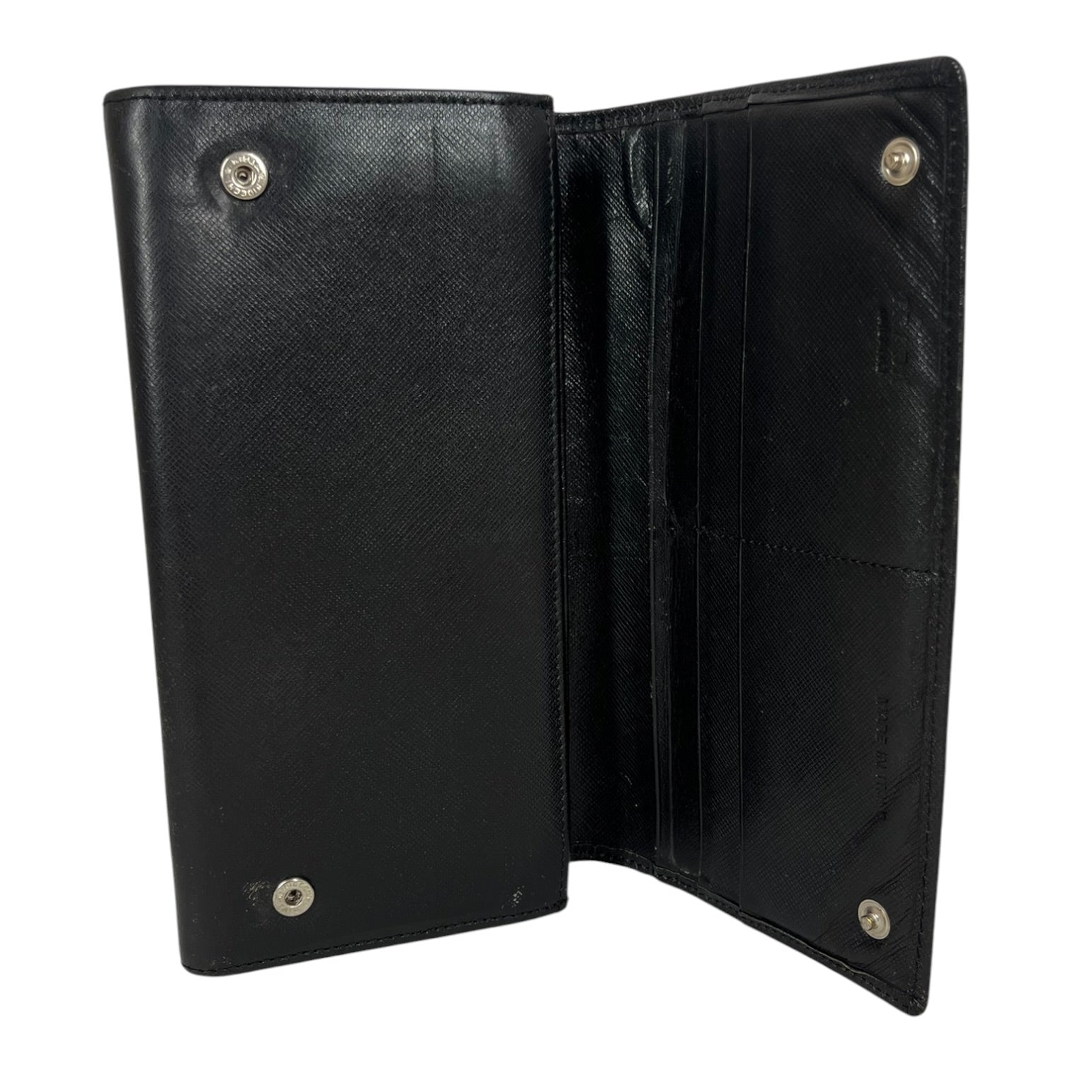 PRADA/Long Wallet/Leather/BLK/Logo w/ Double Snap Closure view 5