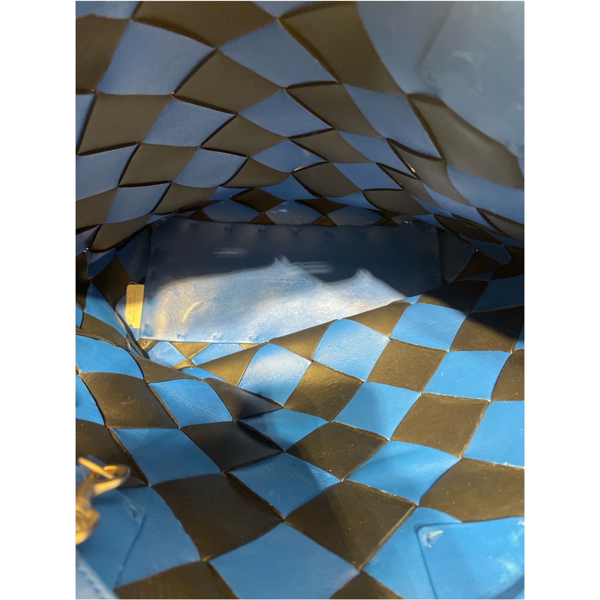 BOTTEGA VENETA/Tote Bag/All Over Print/Leather/BLU/Fettucce Maxi Cabat Tote view 3