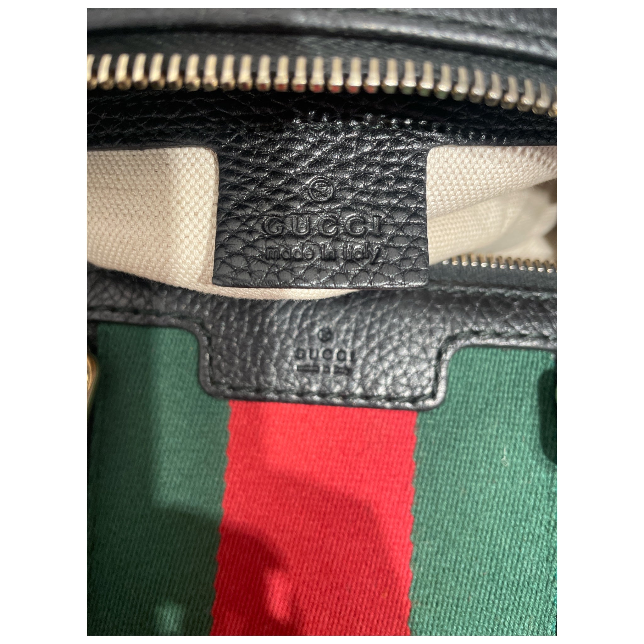 GUCCI/Cross Body Bag/BLK/BOSTON BAG GREEN/RED STRIPE view 4