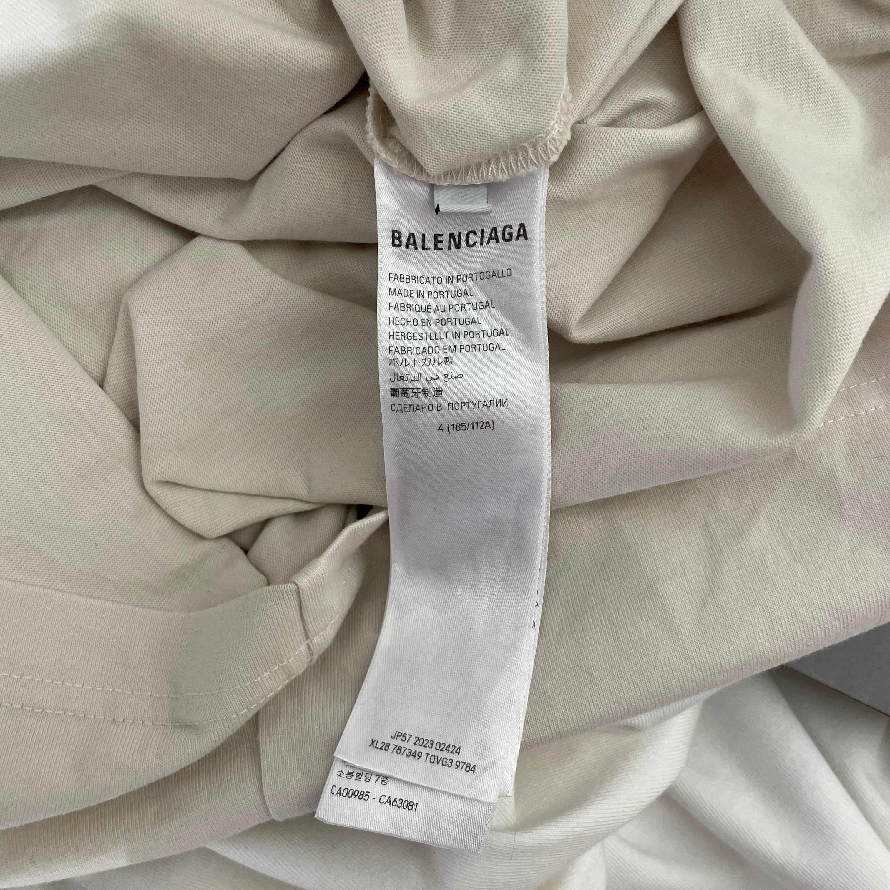 BALENCIAGA/T-Shirt/4/Cotton/CRM/2023 EREWHON BLK PRINT view 3
