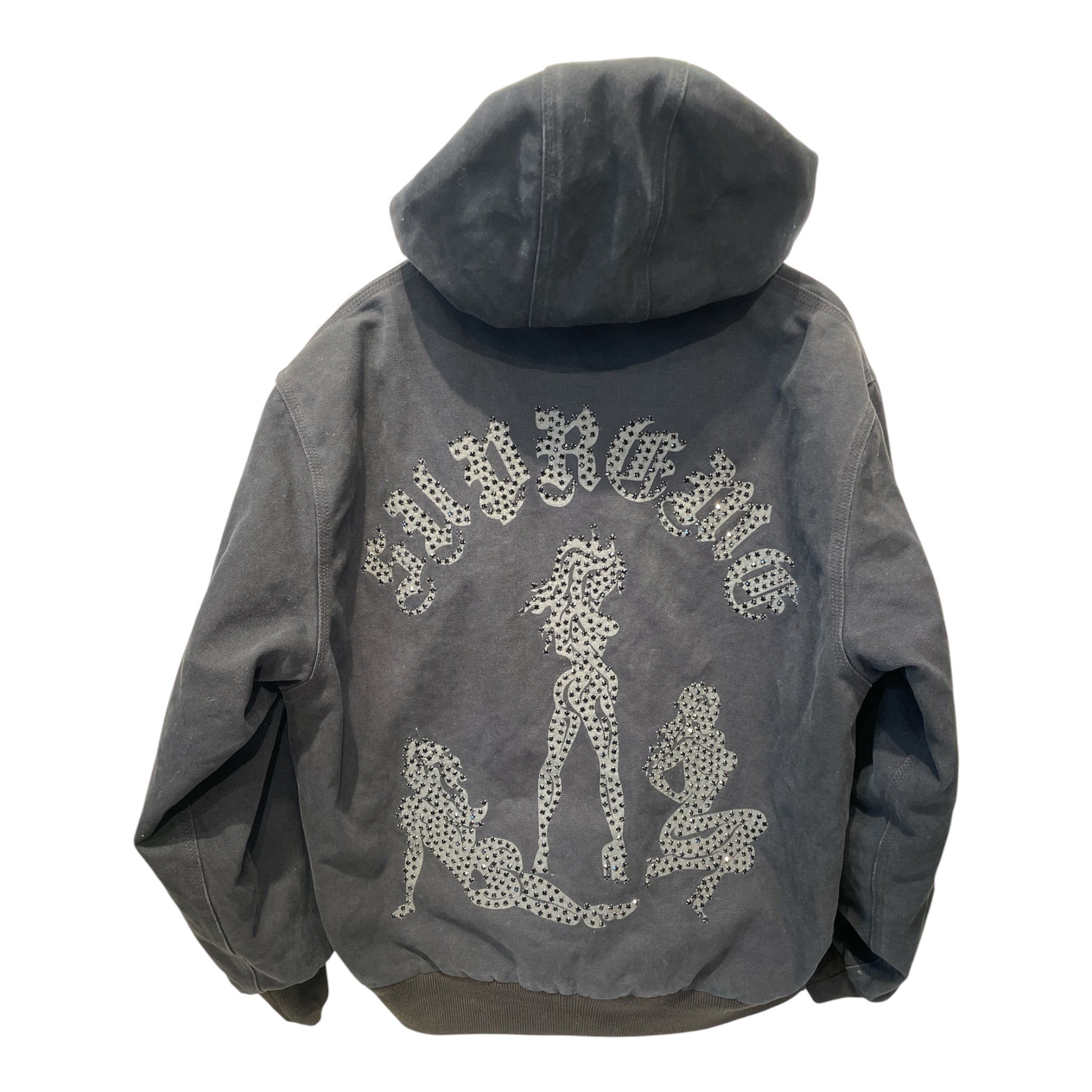 THE GREAT CHINA WALL/Supreme/Zip Up Hoodie/L/Cotton/BLK/STUDDED WORK JACKET view 2