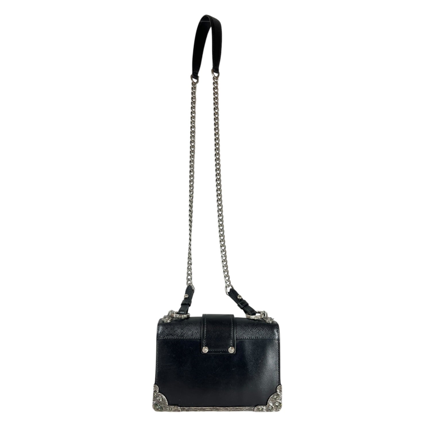 PRADA/Bag/Leather/BLK/CRYSTAL CITY CALF CAHIER BAG view 2