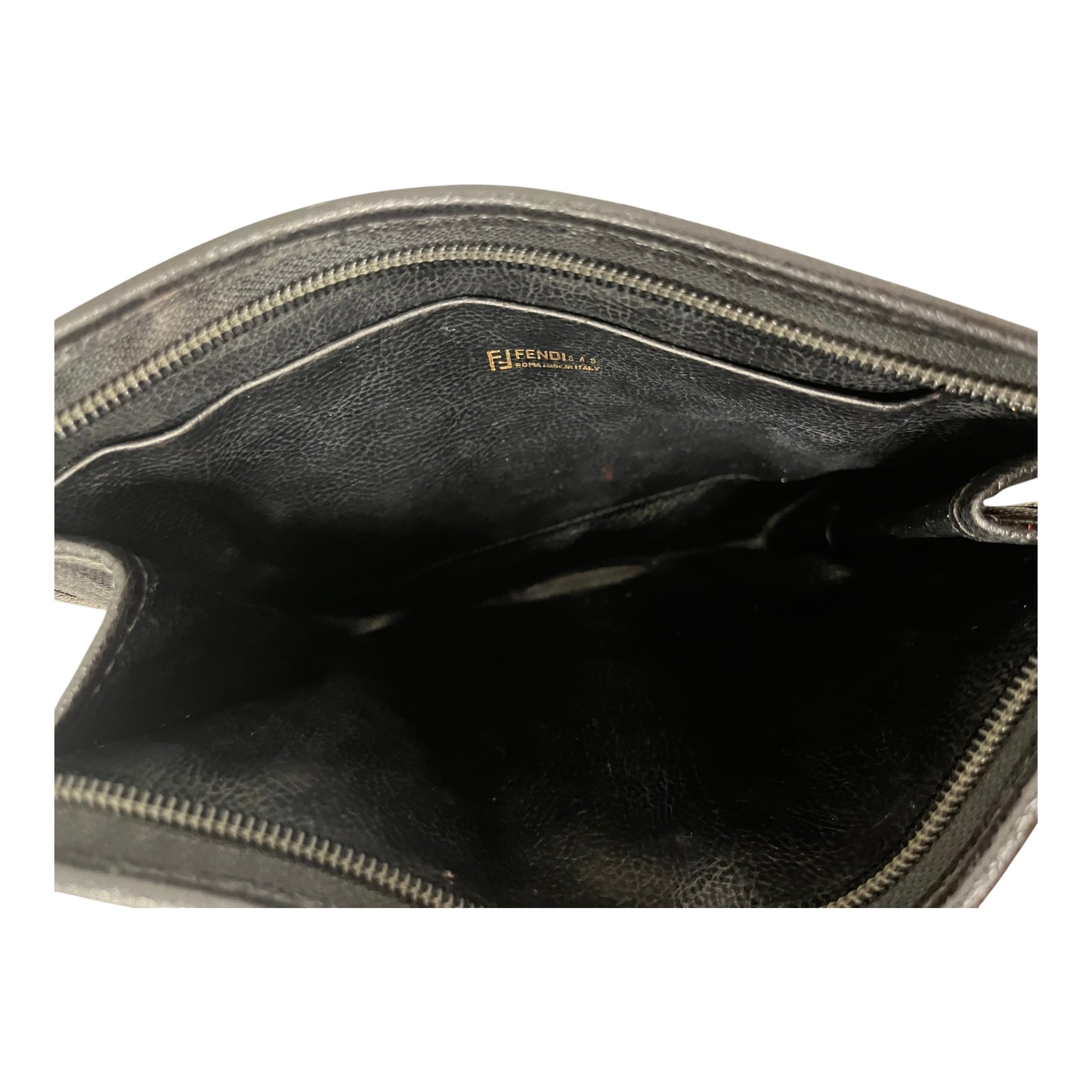 FENDI/Pouch/Stripe/Nylon/BLK/SMALL ZIP POUCH LTHR STRIPE view 5