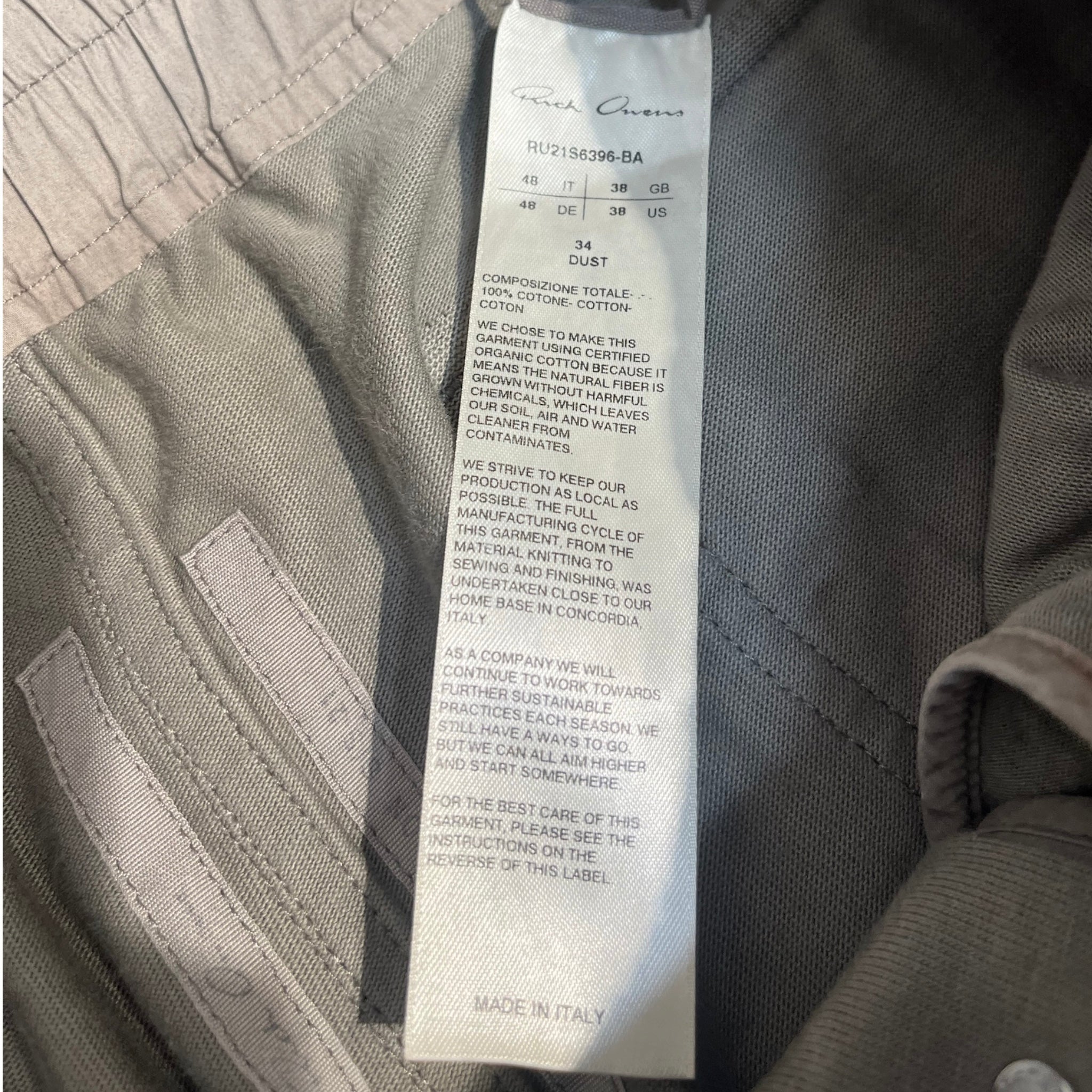 Rick Owens/Cargo Pants/38/Cotton/GRY/zipper pocket and button view 4