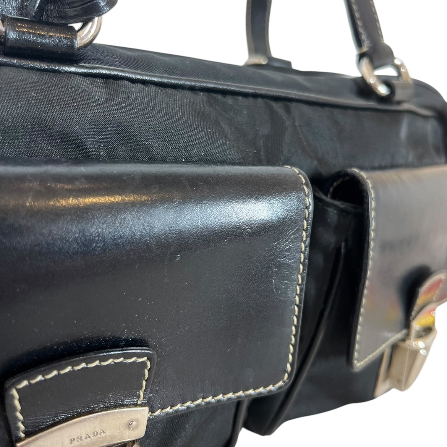 PRADA/Hand Bag/Nylon/BLK/Vintage Tessuto Shoulder Bag view 6