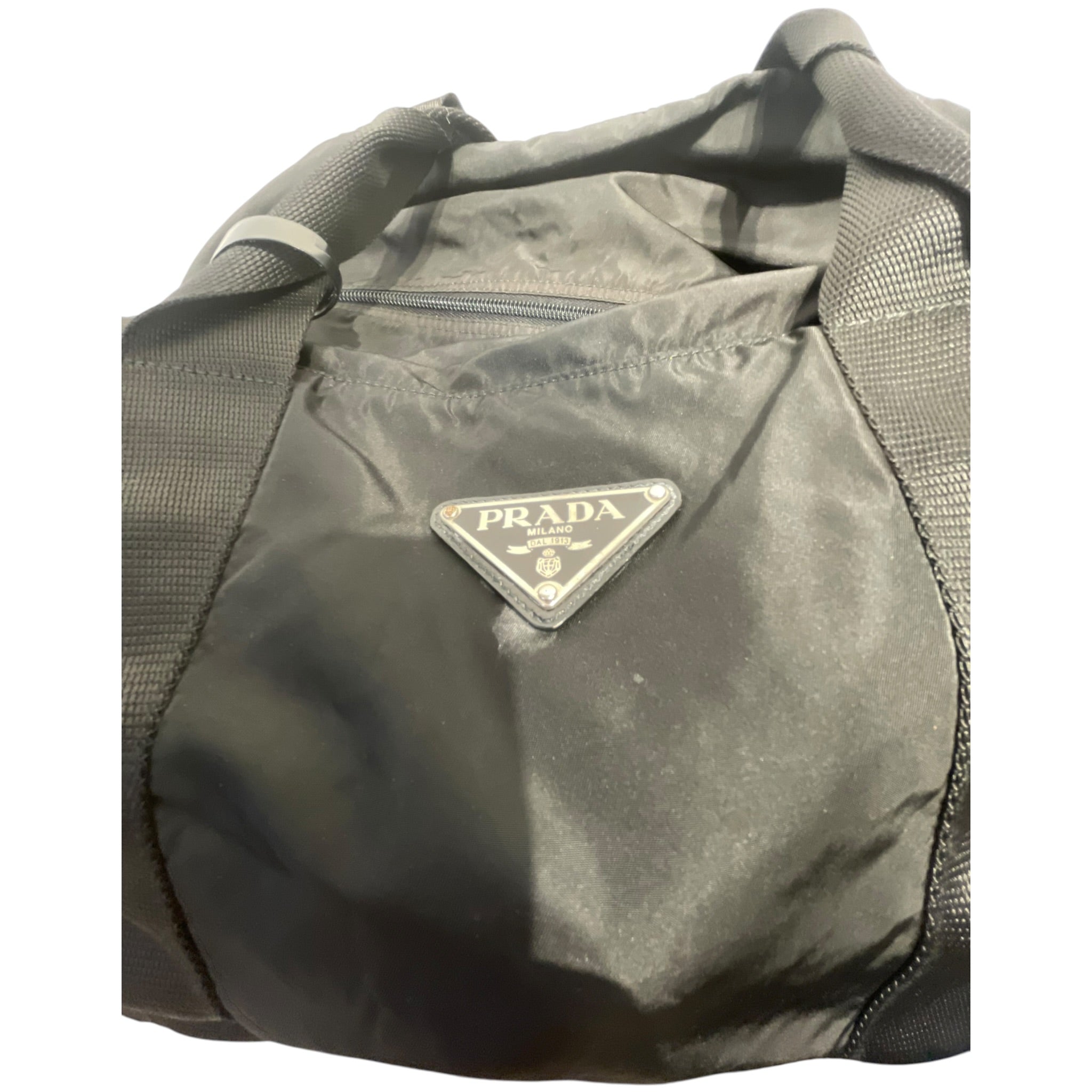 PRADA/Cross Body Bag/Cotton/BLK/TOTE BAG view 4