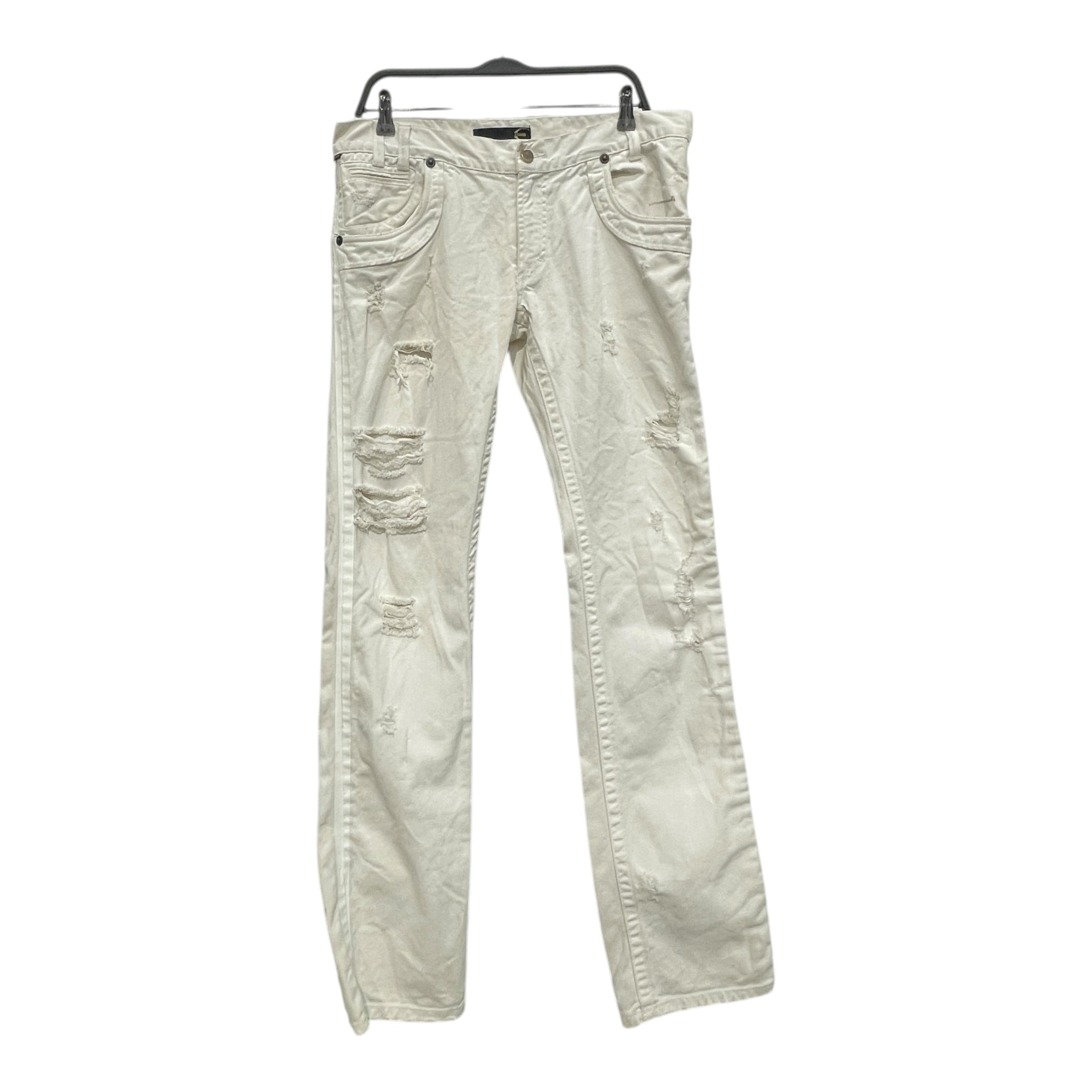 Just cavalli/Bootcut Pants/34/Denim/WHT/Stripe/OFFSET BACK POCKETS view 1