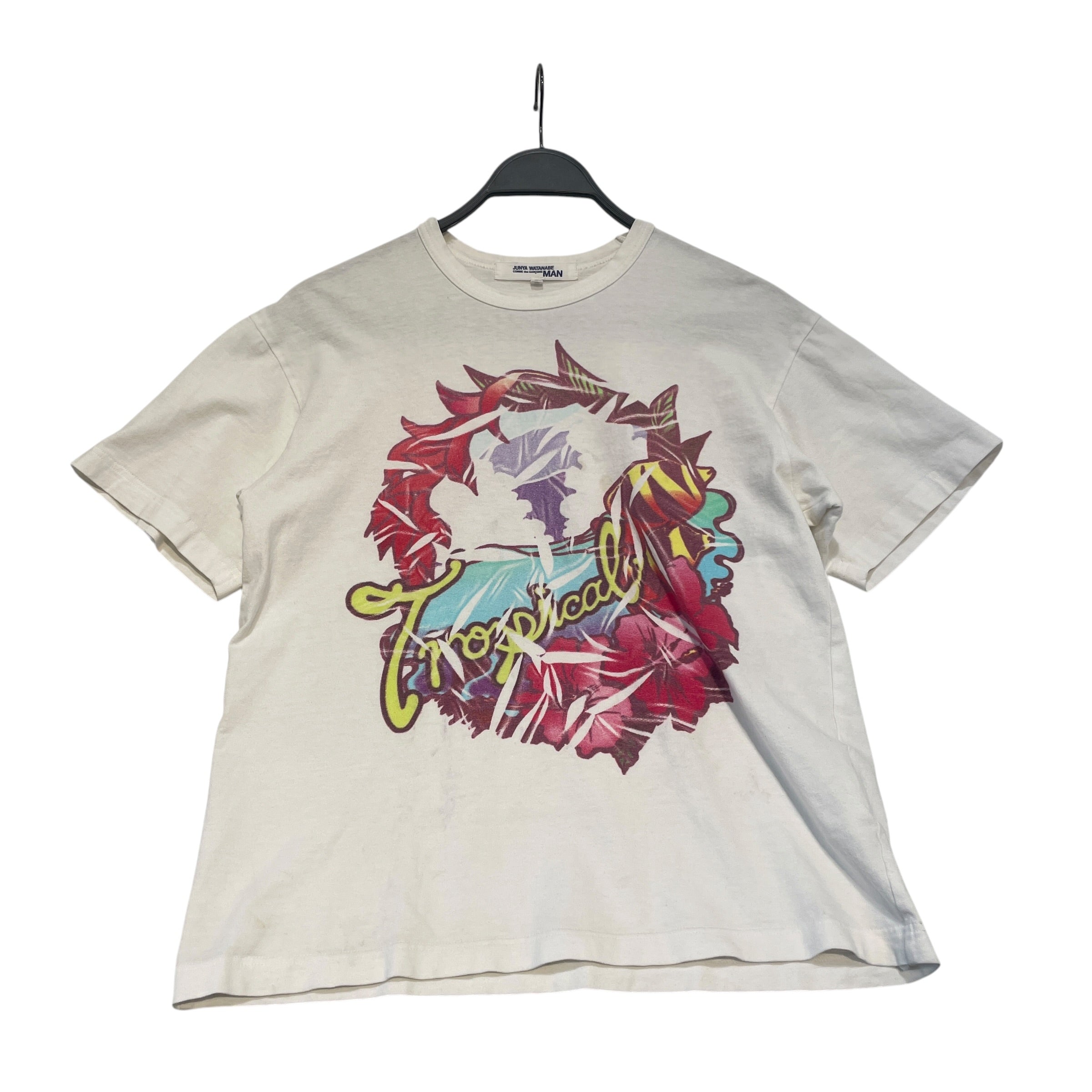 JUNYA WATANABE COMME des GARCONS MAN/T-Shirt/S/Cotton/WHT/Graphic/'Tropical' Mimic Graphic Tee view 1