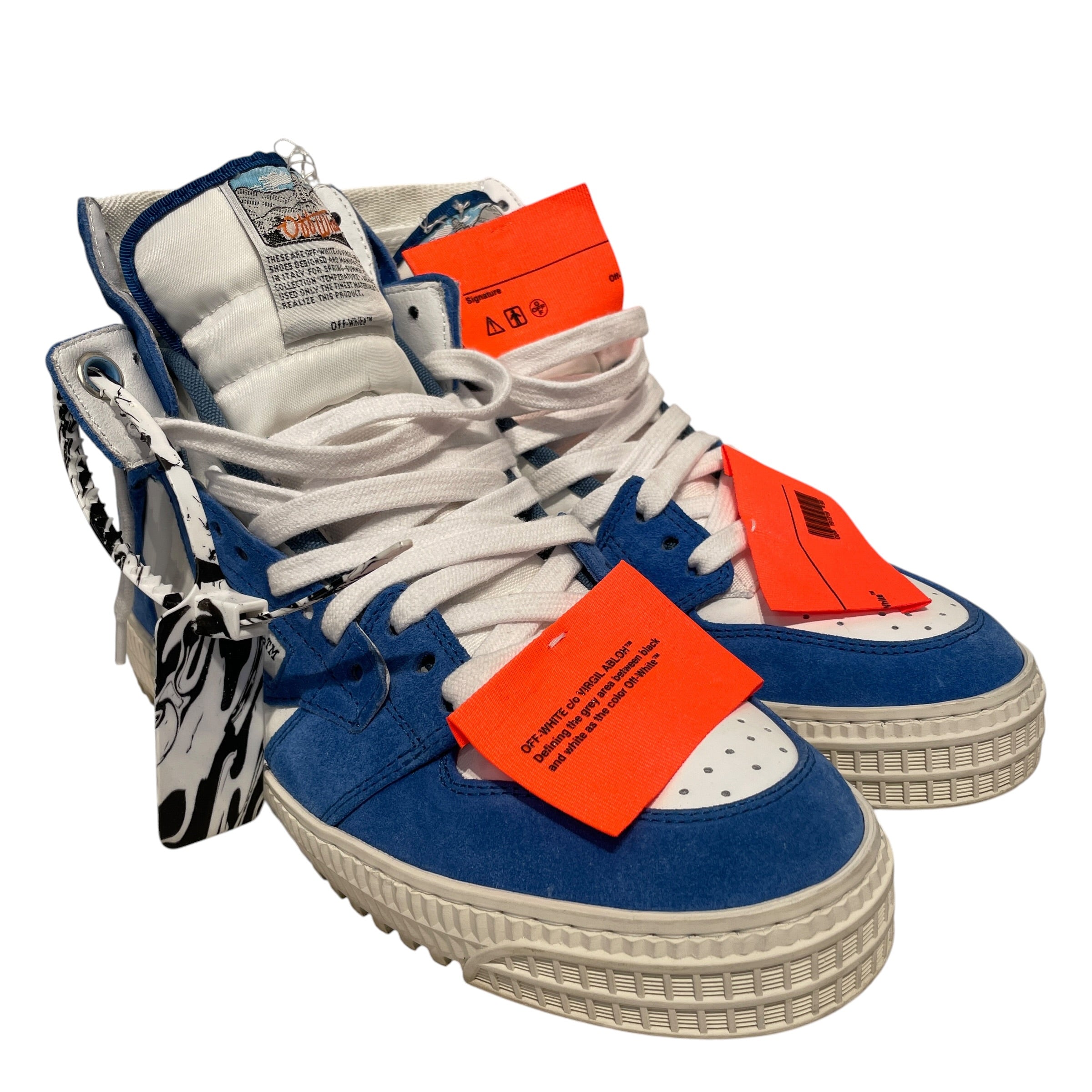 OFF-WHITE/Hi-Sneakers/EU 38/Suede/BLU/3.0 offcourt view 1
