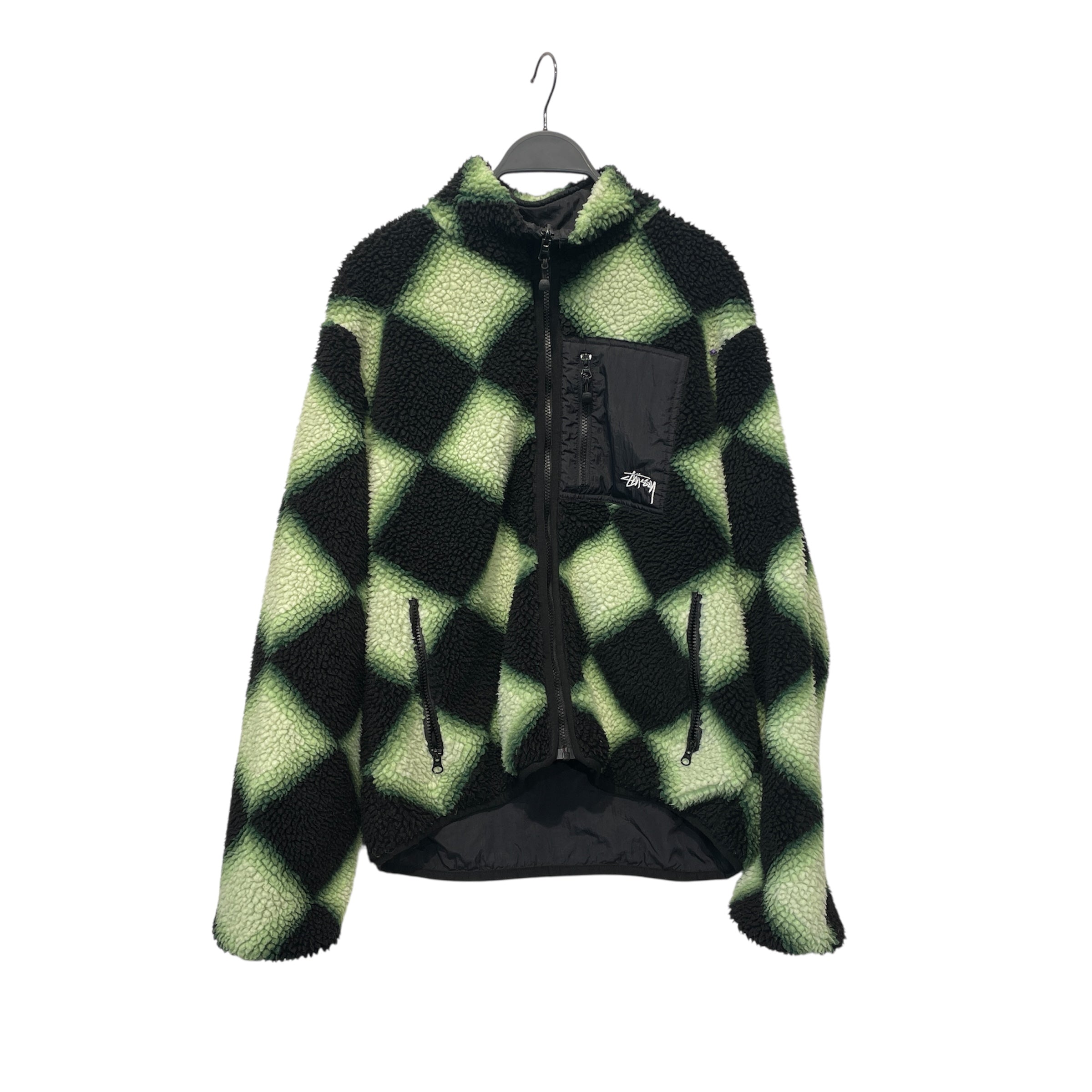 STUSSY/Windbreaker/L/Acrylic/GRN/Hombre Check/ view 1