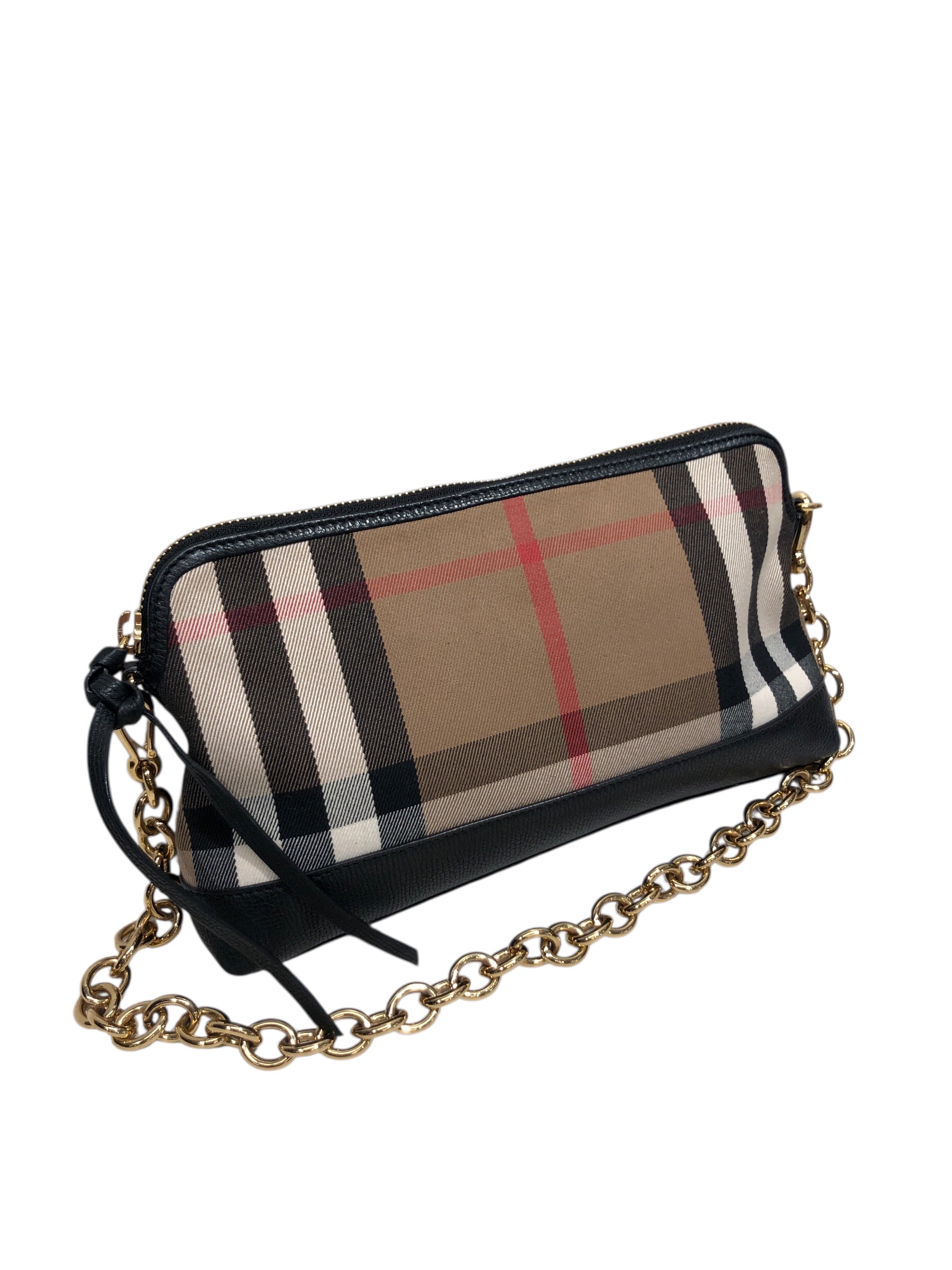 BURBERRY/Bag/Leather/BLK/plaid-lined Abingdon view 1