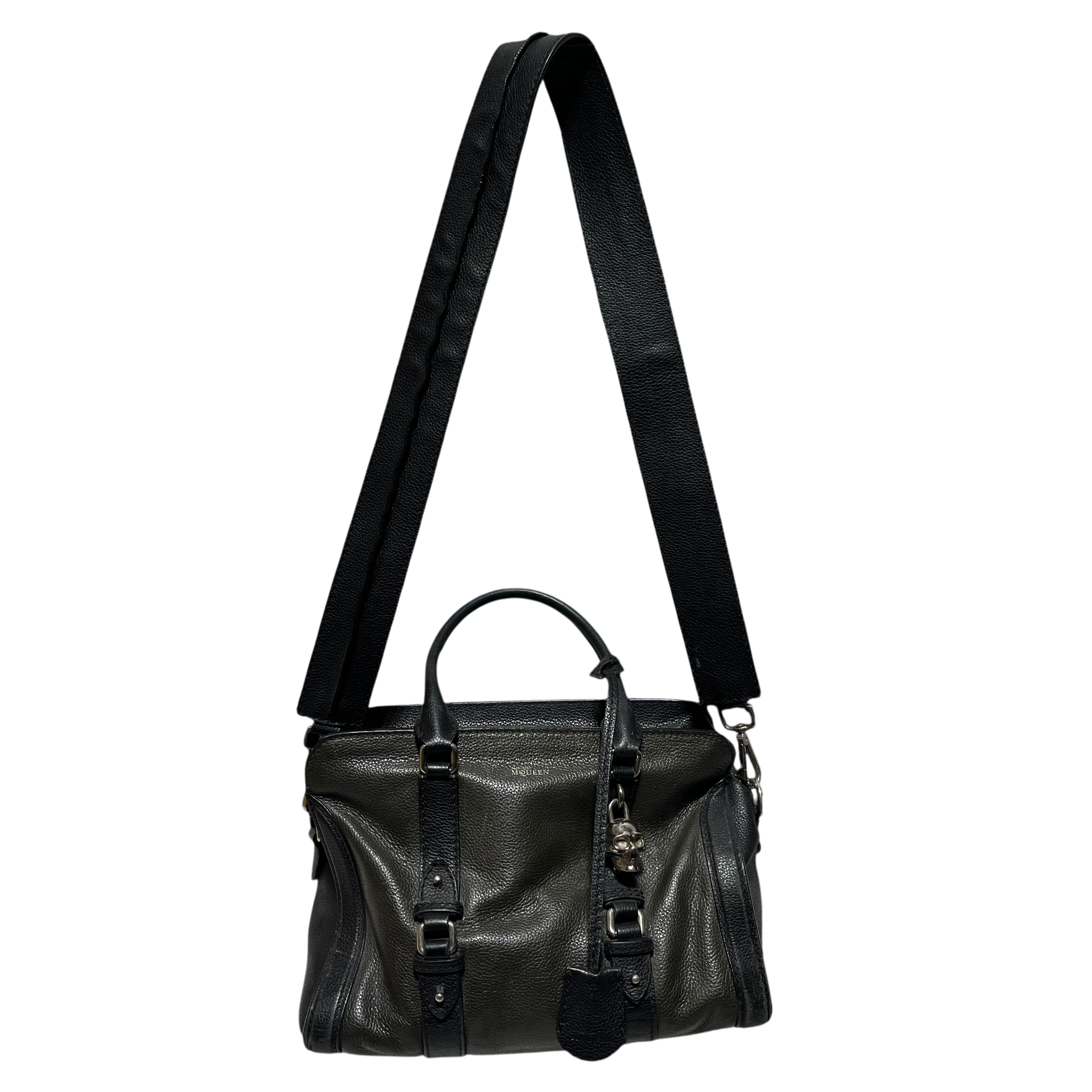 Alexander McQueen/Cross Body Bag/Leather/BLK/skull lock tote w strap view 1