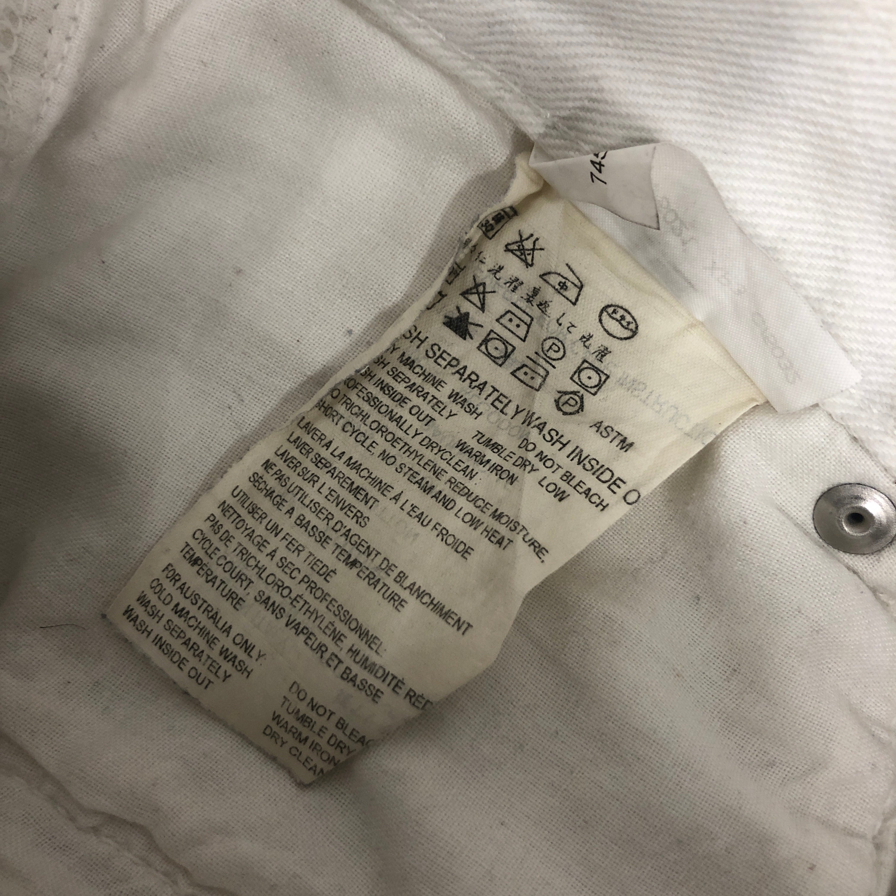 Helmut Lang/Straight Pants/27/Cotton/WHT/ view 4