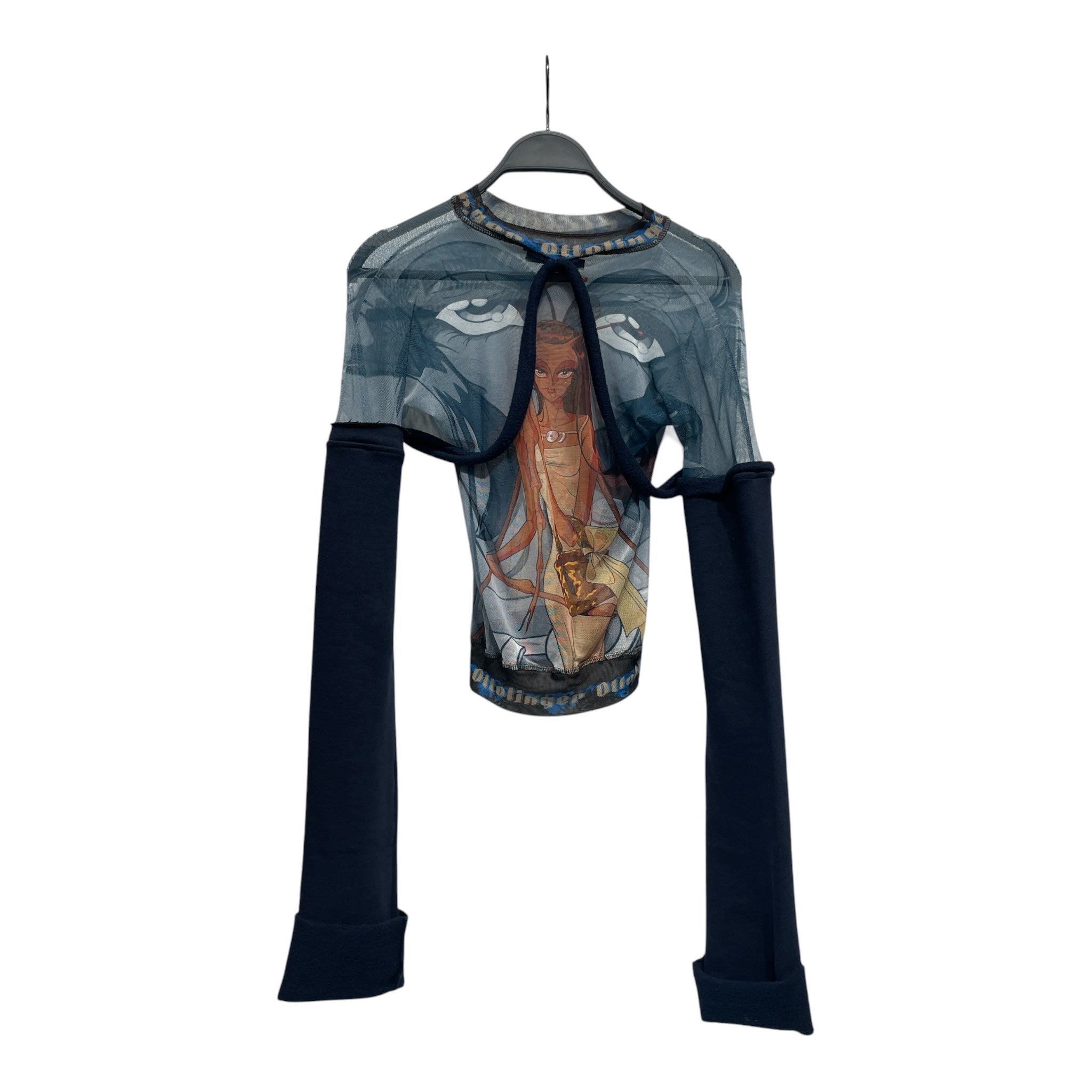 OTTOLINGER/LS Cut & Sew/S/Graphic/BLU/mesh panel ls view 2