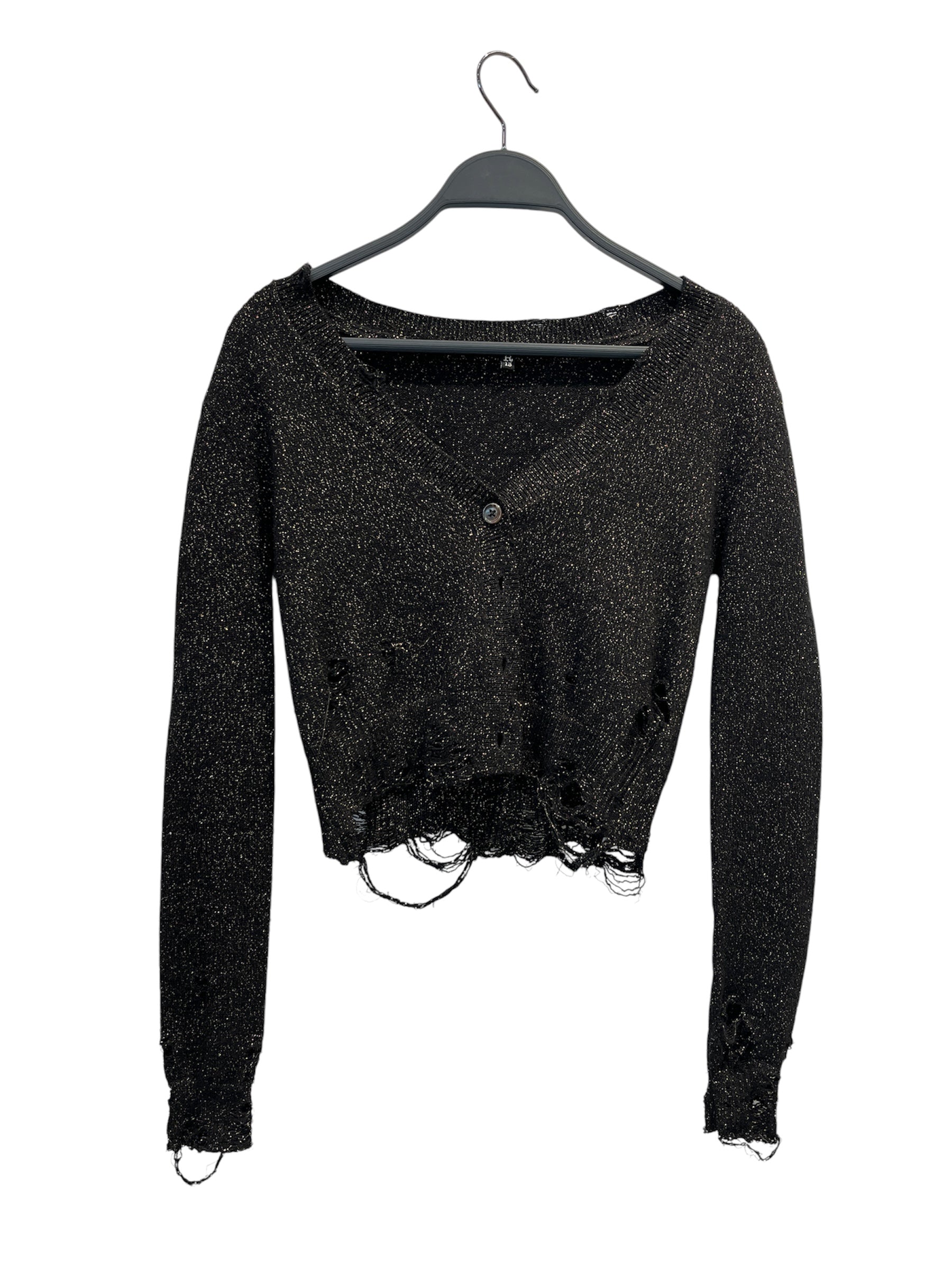 R13/Cardigan/XS/Glitter/Cotton/BLK/Black Glitter Baby Cardigan view 1