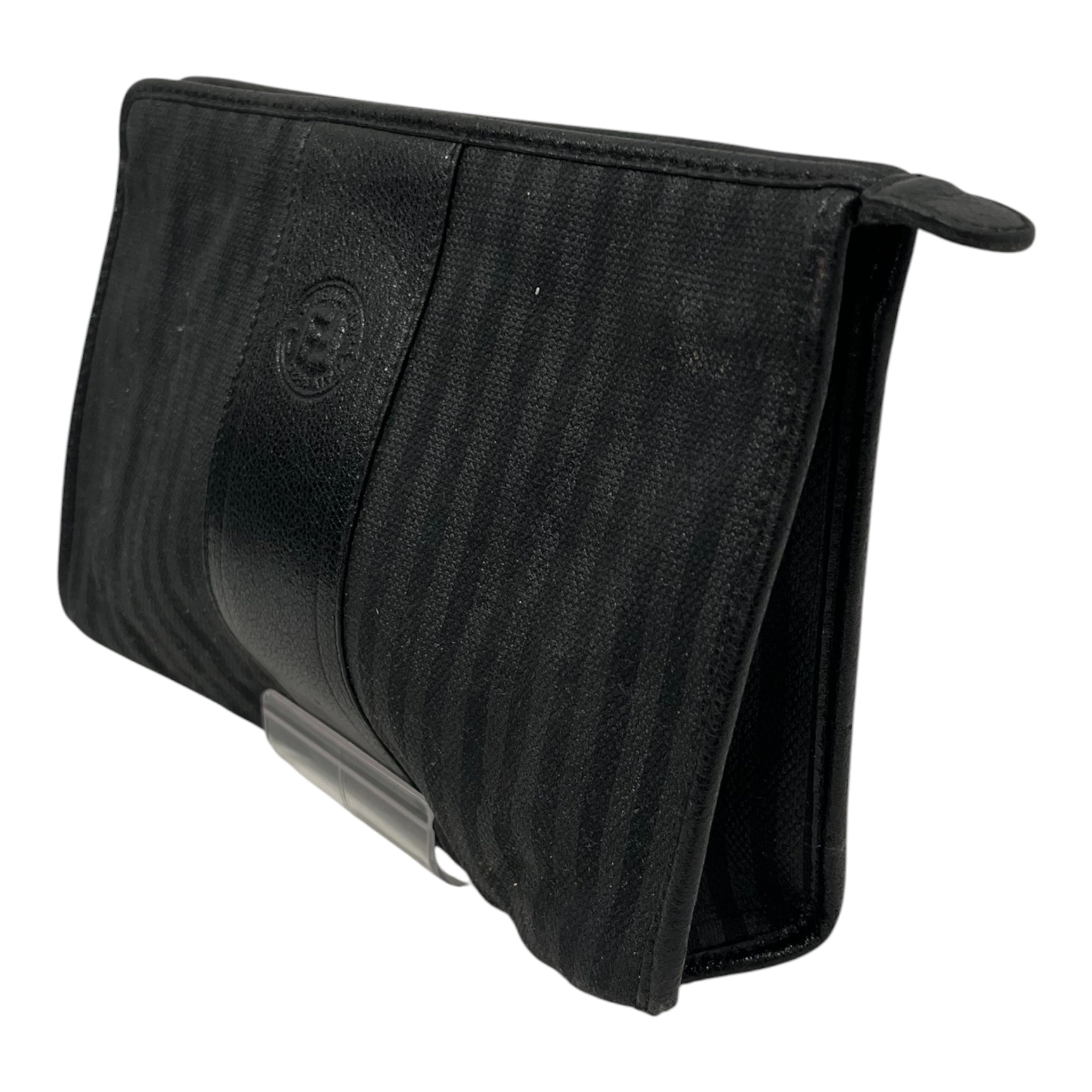 FENDI/Pouch/Stripe/Nylon/BLK/SMALL ZIP POUCH LTHR STRIPE view 3