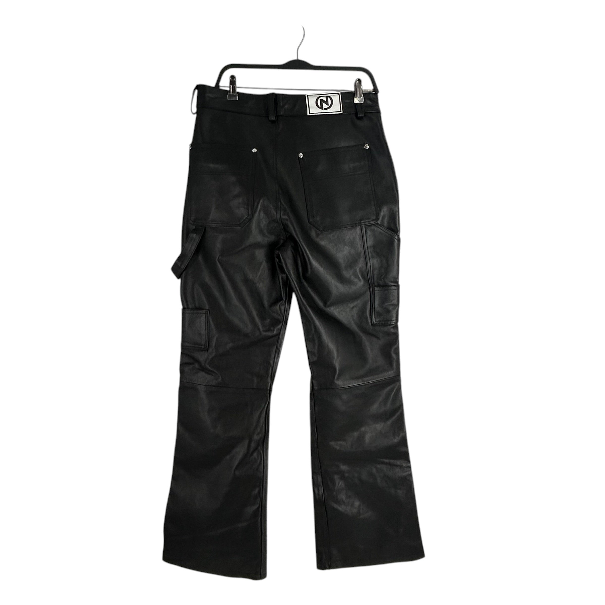 NYRVA/Straight Pants/34/Leather/BLK/ANIMAL PATTERN ON KNEE view 2