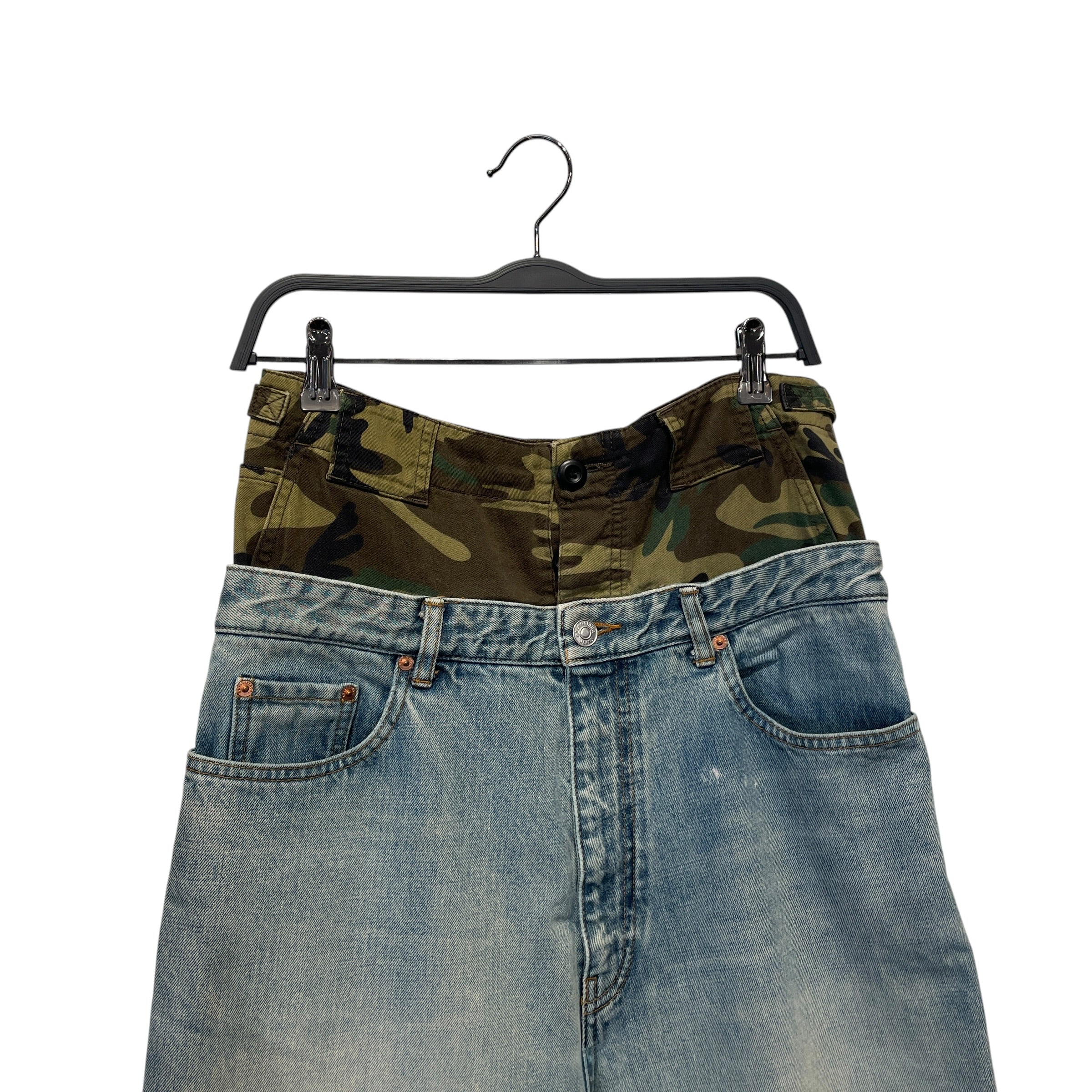 BALENCIAGA/Pants/S/Denim/BLU/CAMO DOUBLE WAIST view 2